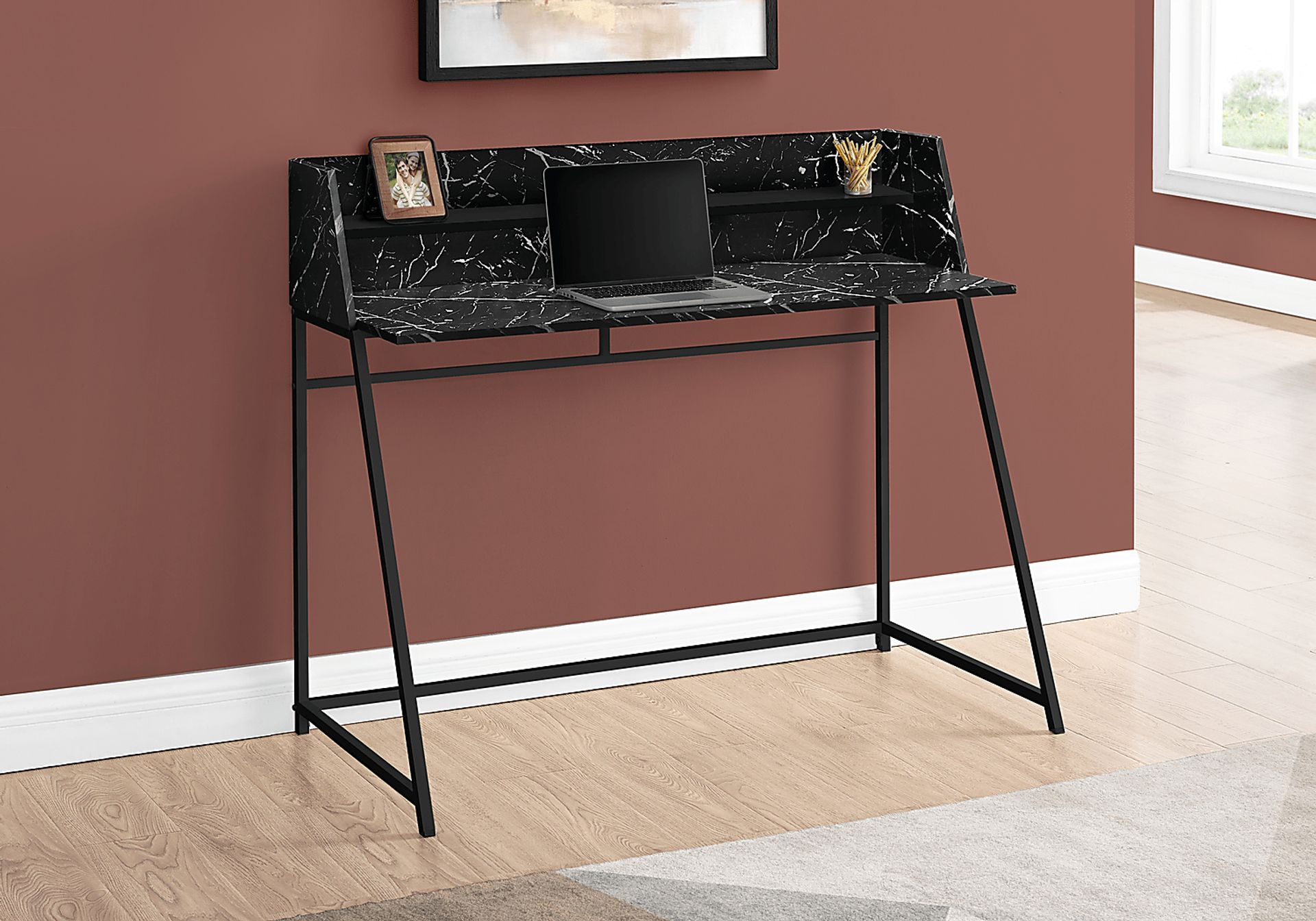 Minkler Black Marble Desk - Image 2