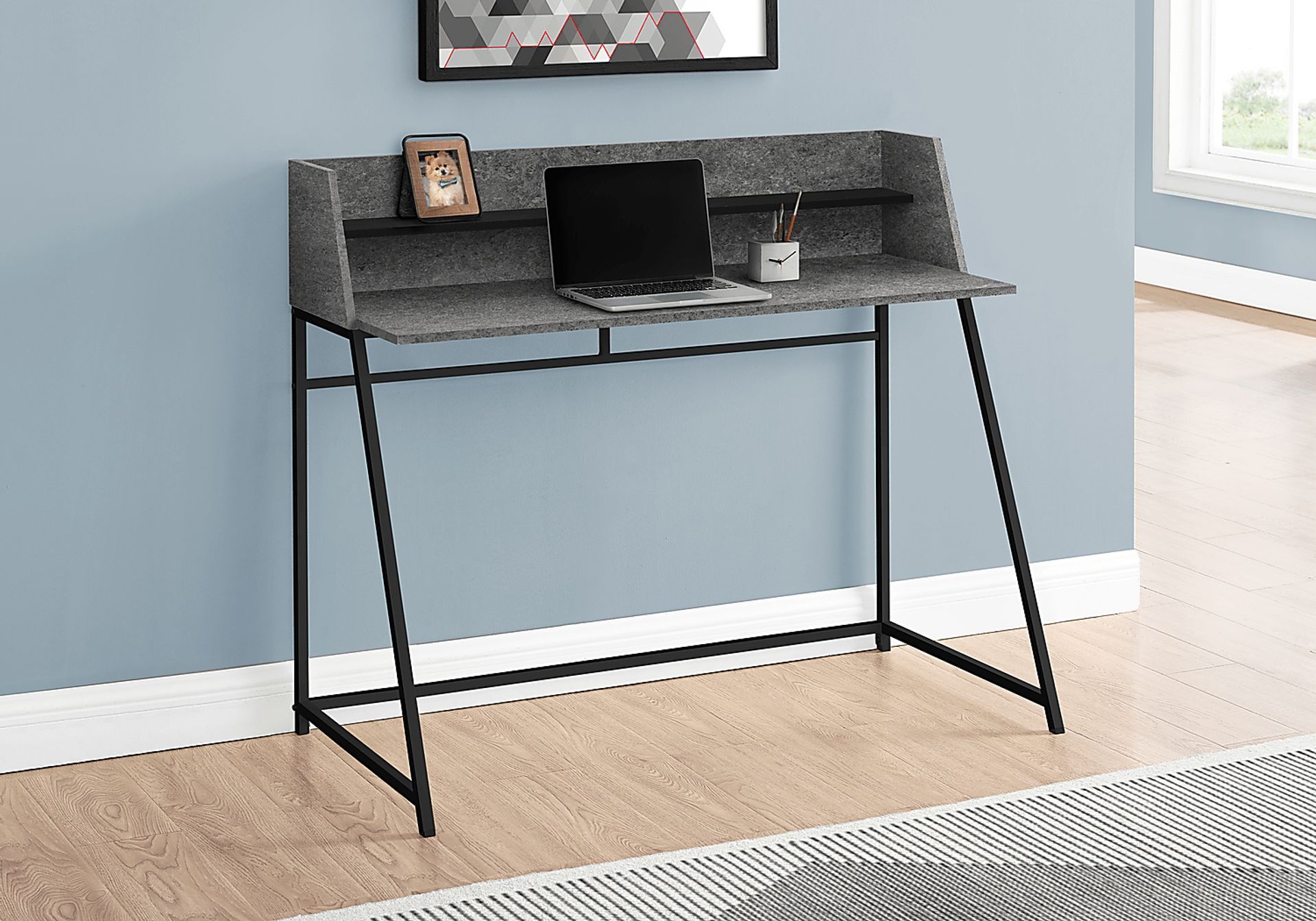 Minkler Dark Gray Desk - Image 2