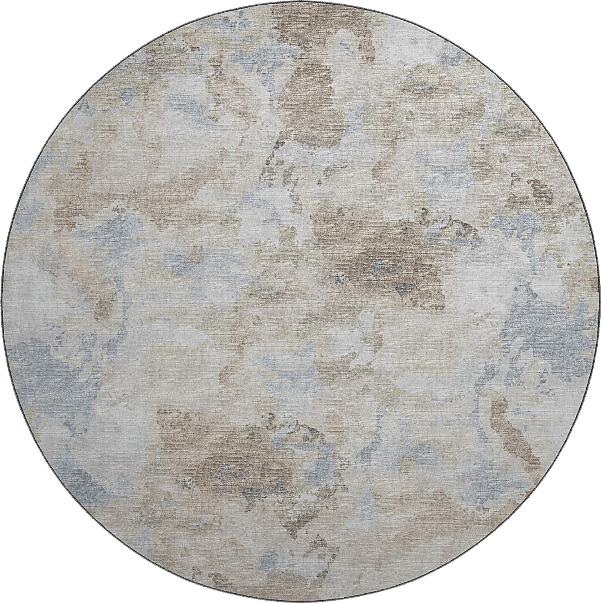 Minky Dawson Blue 8' Round Rug - Image 1