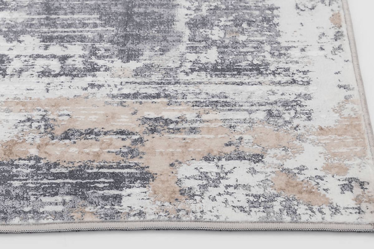 Minky Moondust Gray Polyester Fabric Rug | Rooms to Go