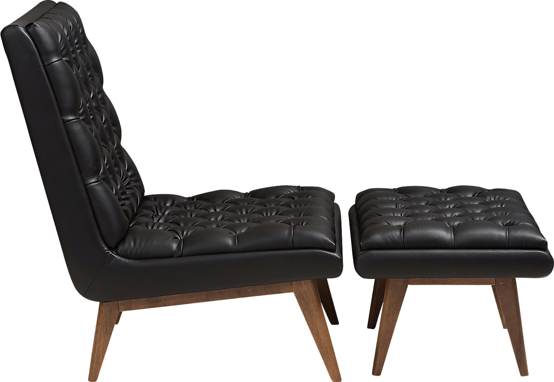 Minneha Black Accent Chair and Ottoman - Image 3
