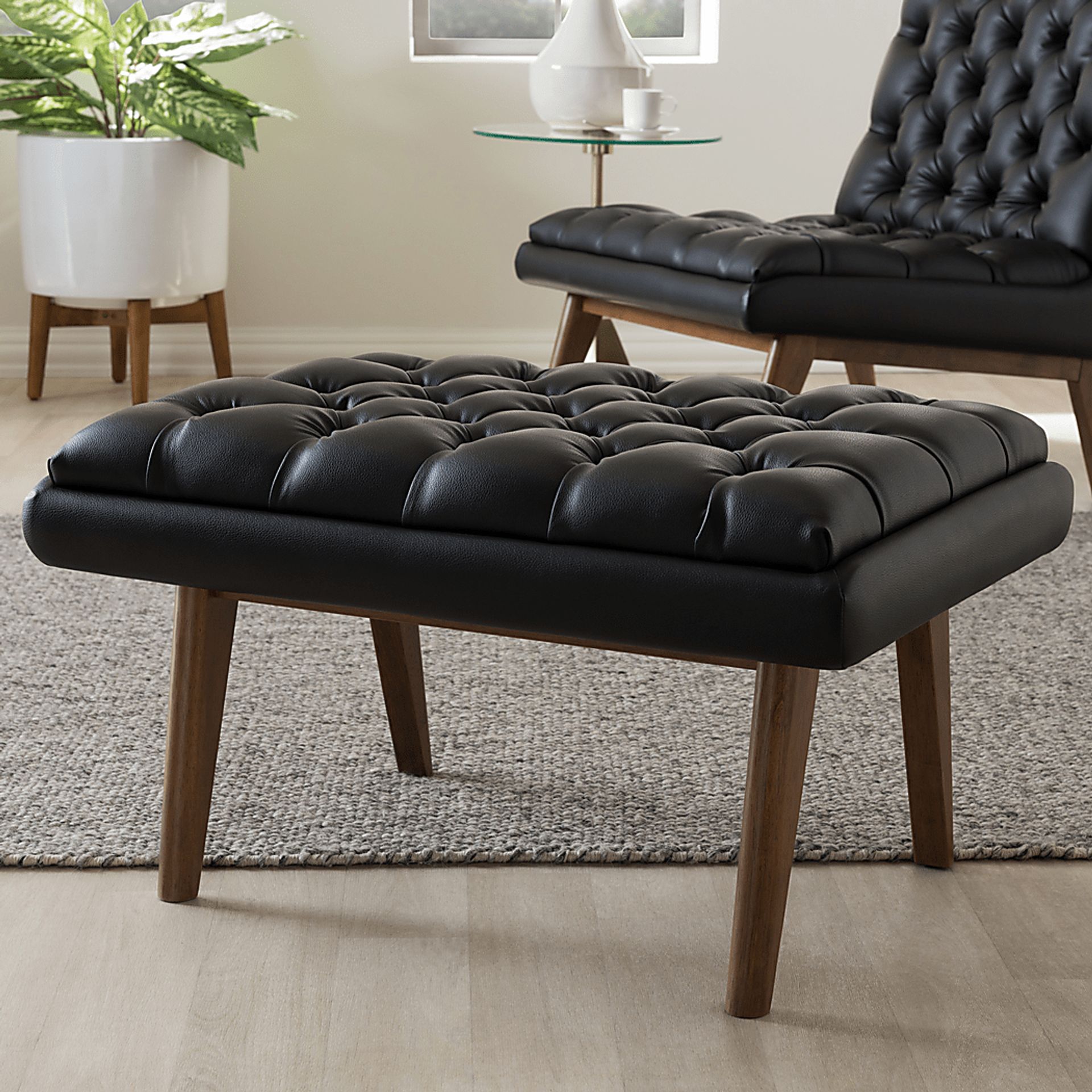 Minneha Black Ottoman - Image 2
