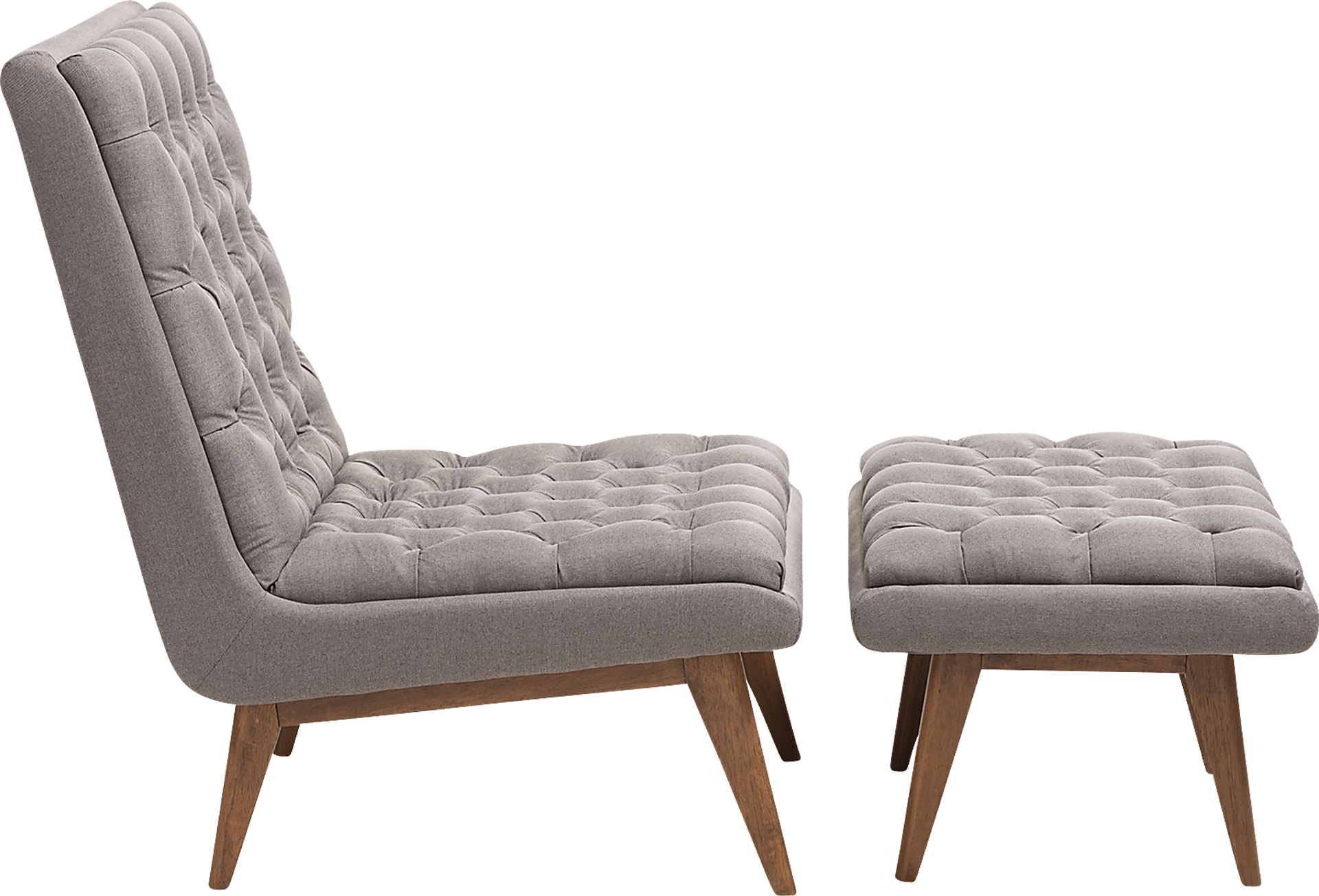 Minneha Gray Accent Chair and Ottoman - Image 3