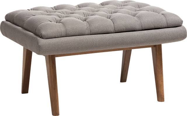 Minneha Gray Ottoman - Thumbnail - Image 1