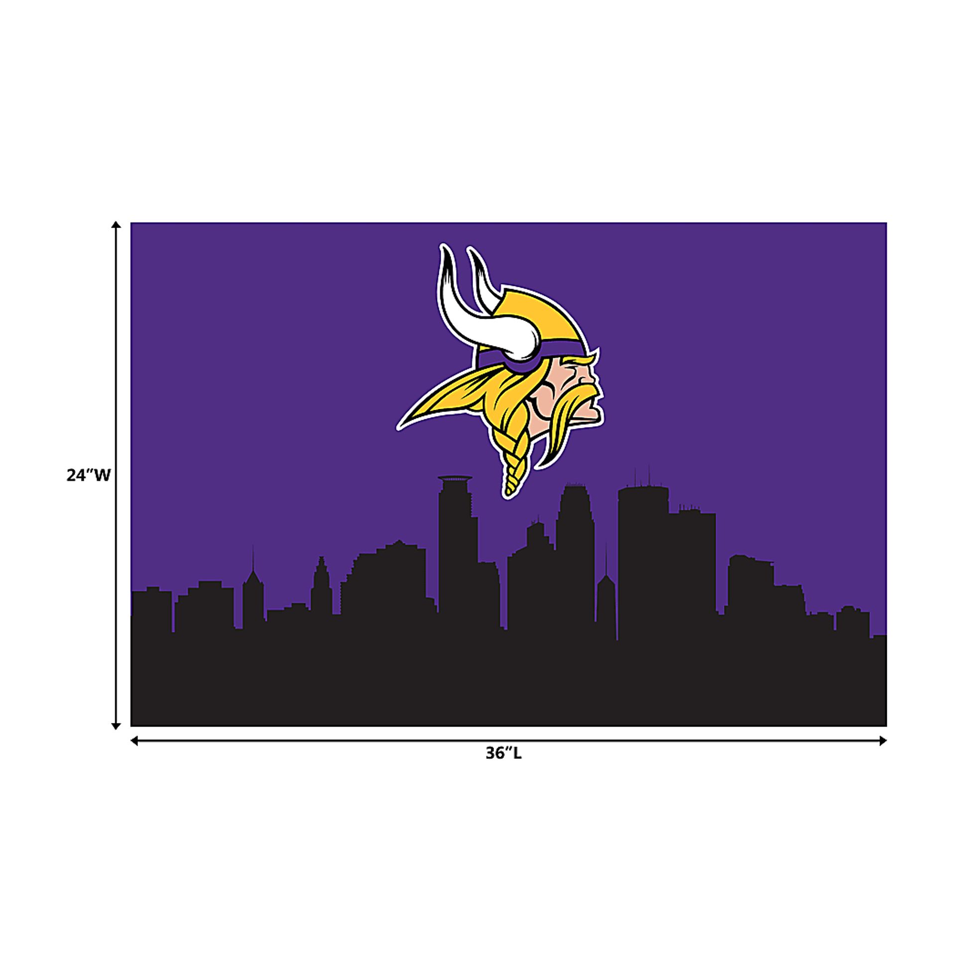 Minnesota Vikings 2' x 3' Machine Washable Rug - Image 3