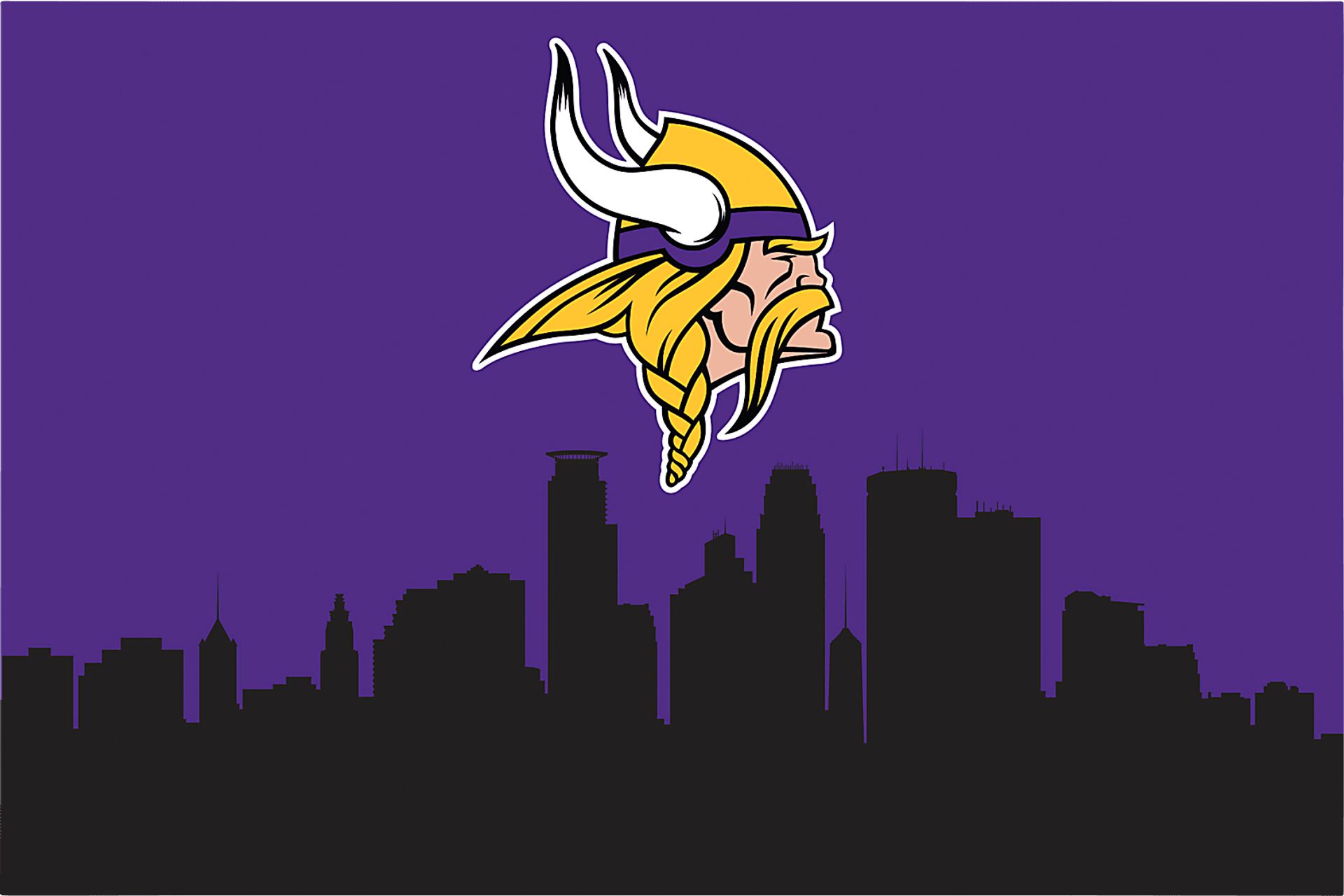 Minnesota Vikings 2' x 3' Machine Washable Rug - Image 1