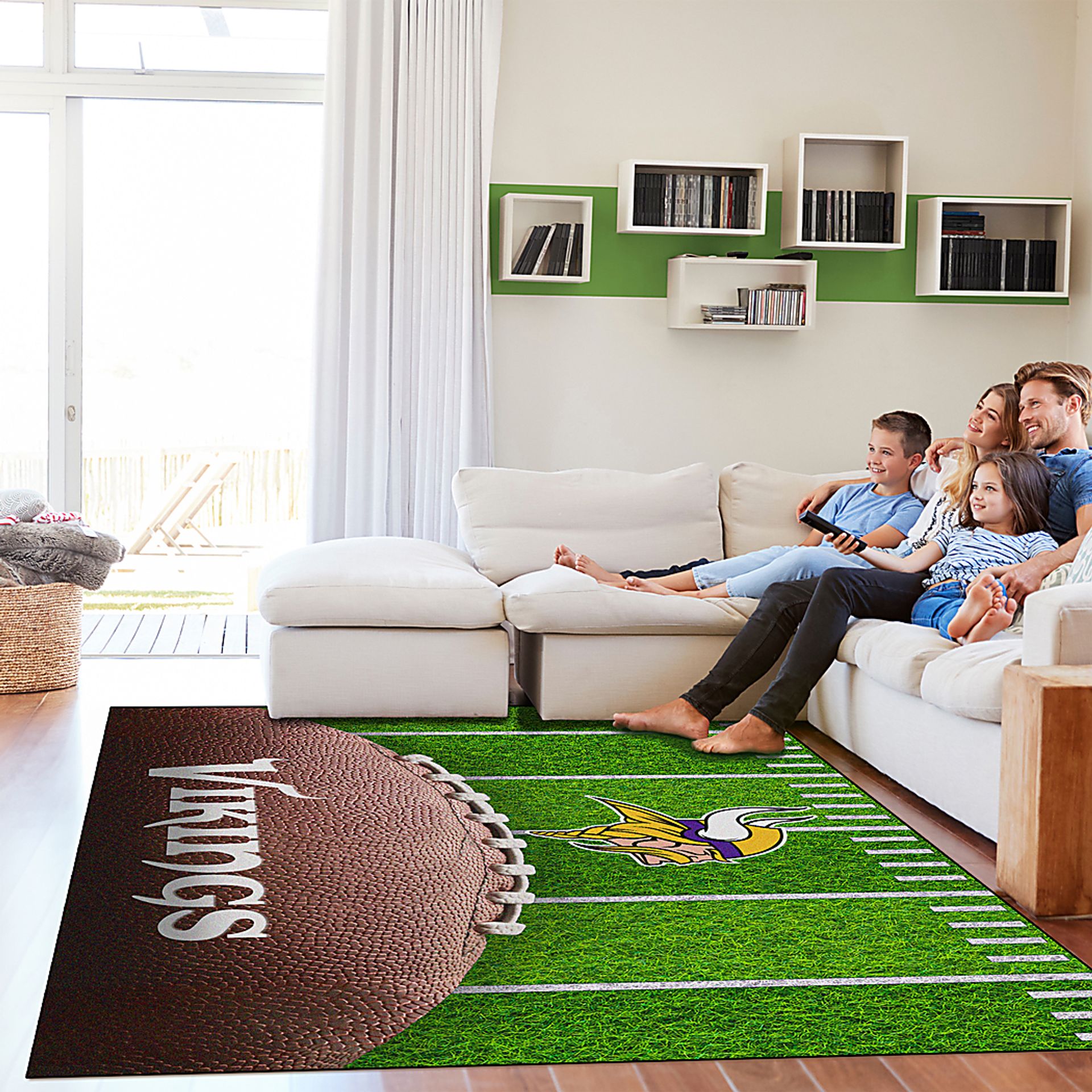 Minnesota Vikings 5' x 7' Machine Washable Rug - Image 2