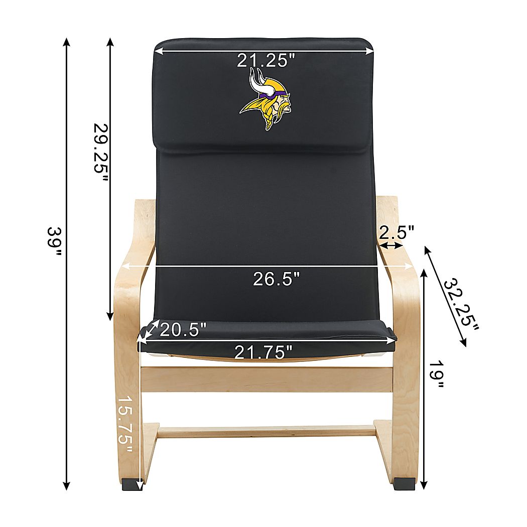 Minnesota Vikings Black Accent Chair - Thumbnail 2