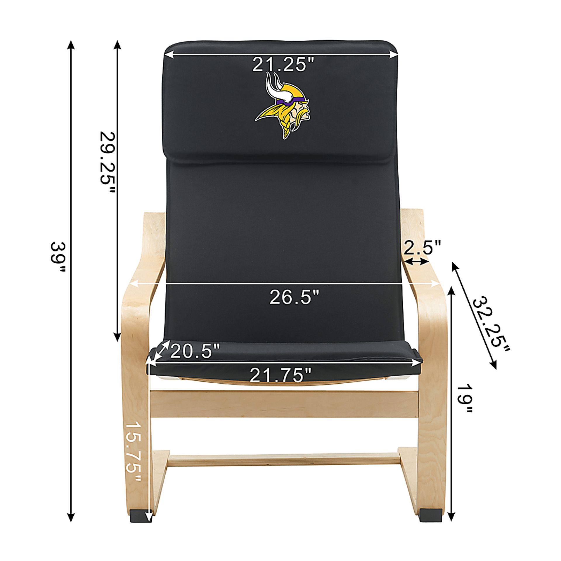 Minnesota Vikings Black Accent Chair - Image 5
