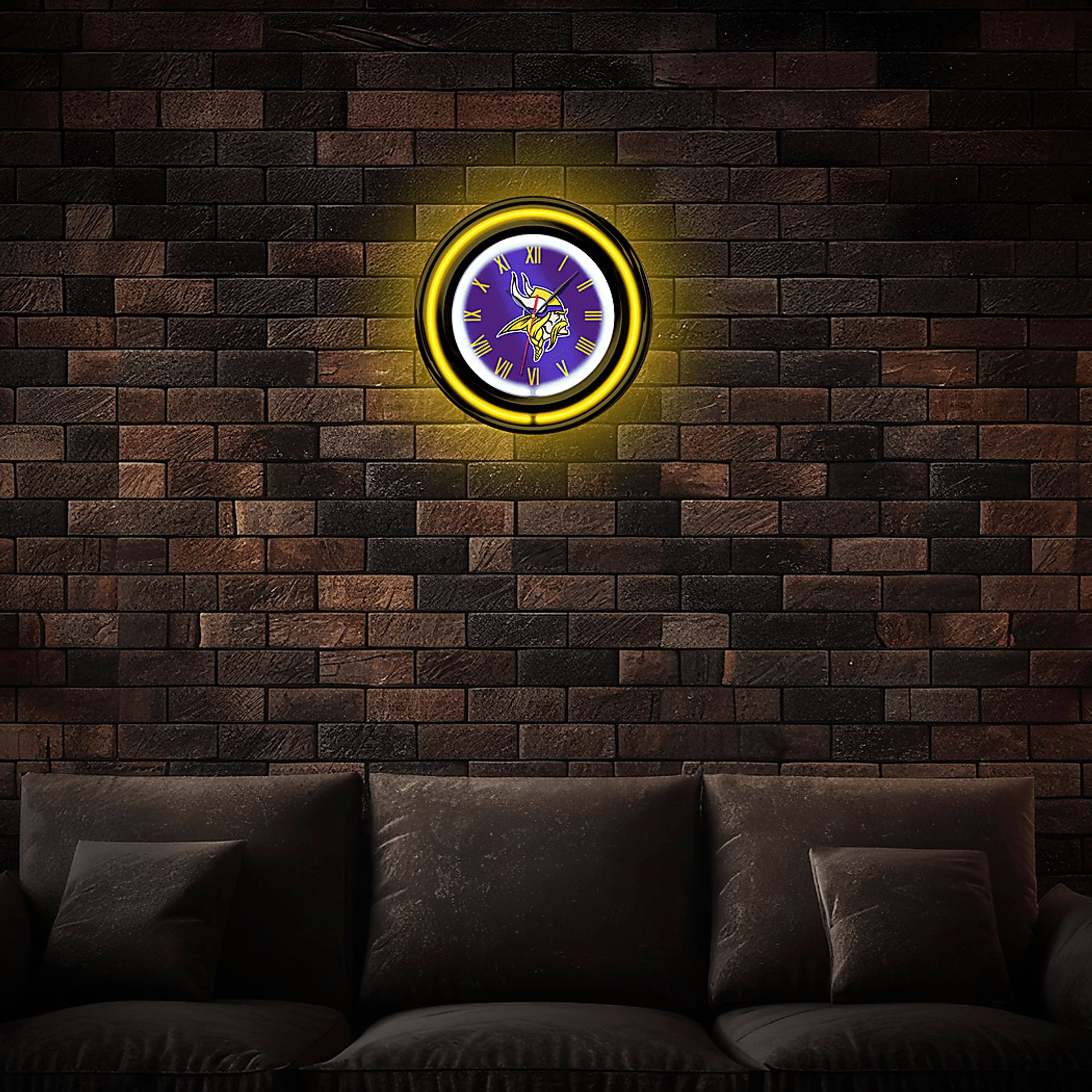 Minnesota Vikings Purple Neon Wall Clock - Image 2