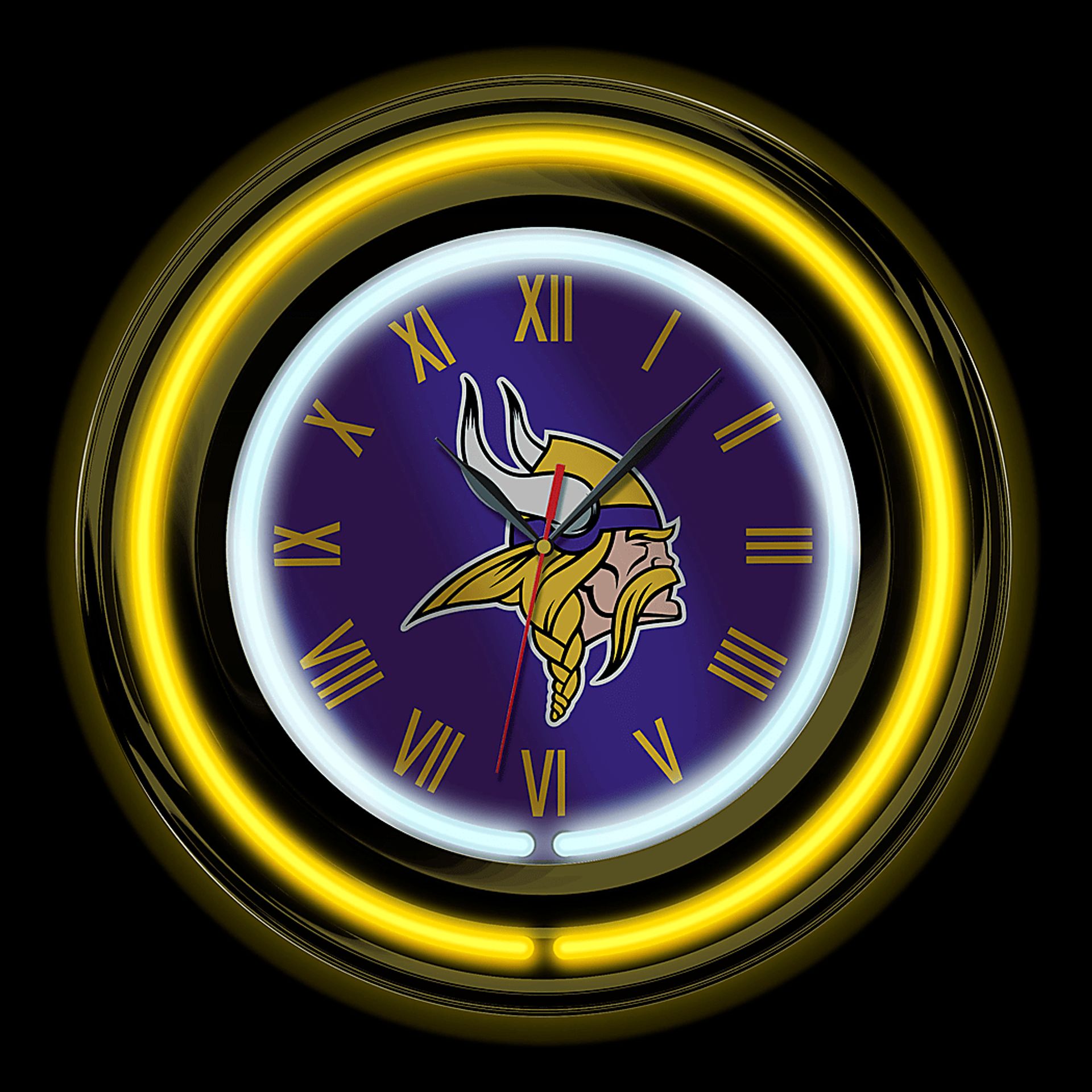 Minnesota Vikings Purple Neon Wall Clock - Image 3