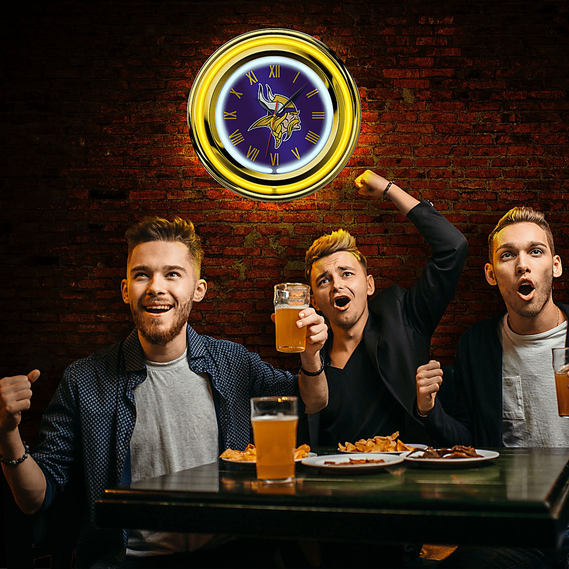 Minnesota Vikings Purple Neon Wall Clock - Image 5