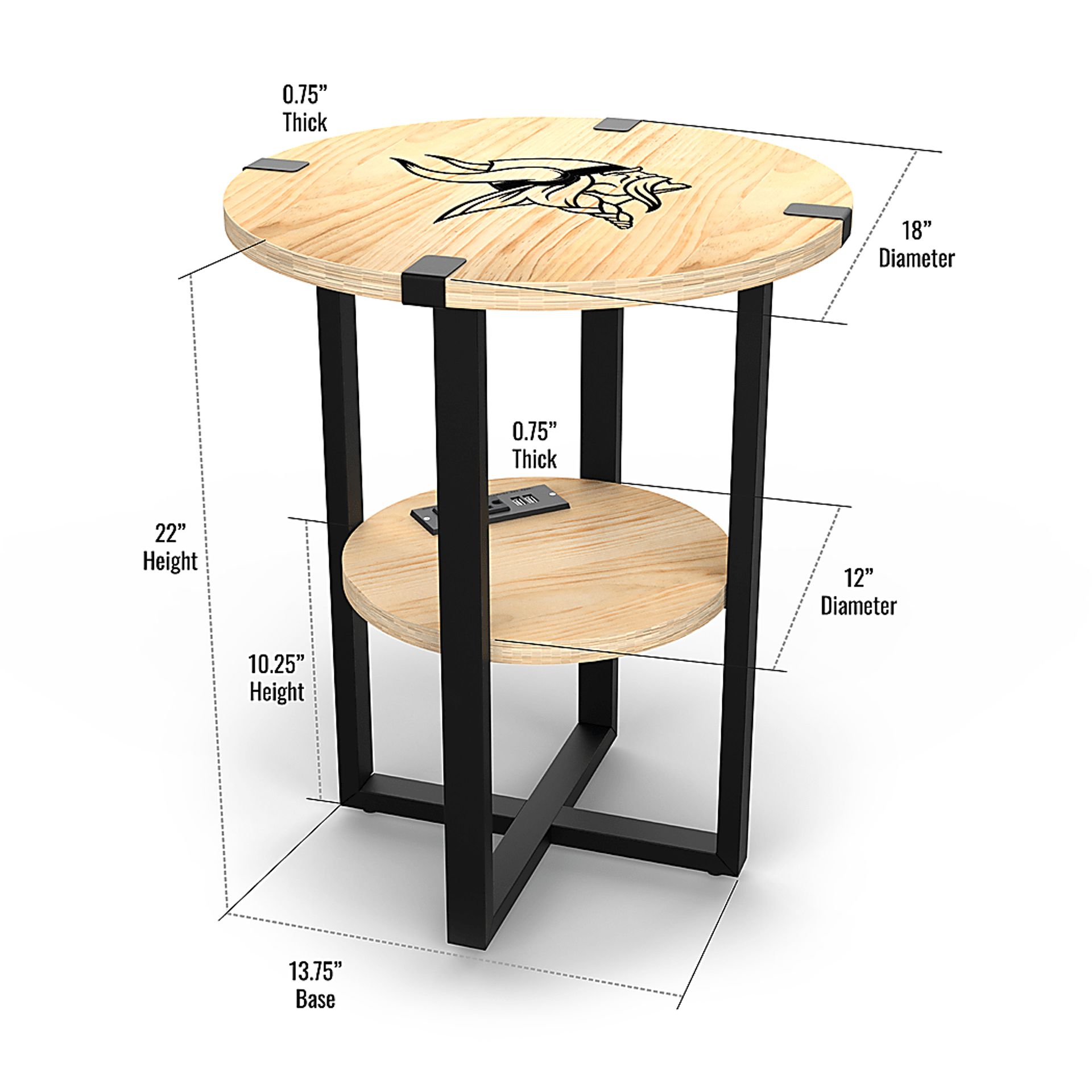 Minnesota Vikings Side Table - Image 5