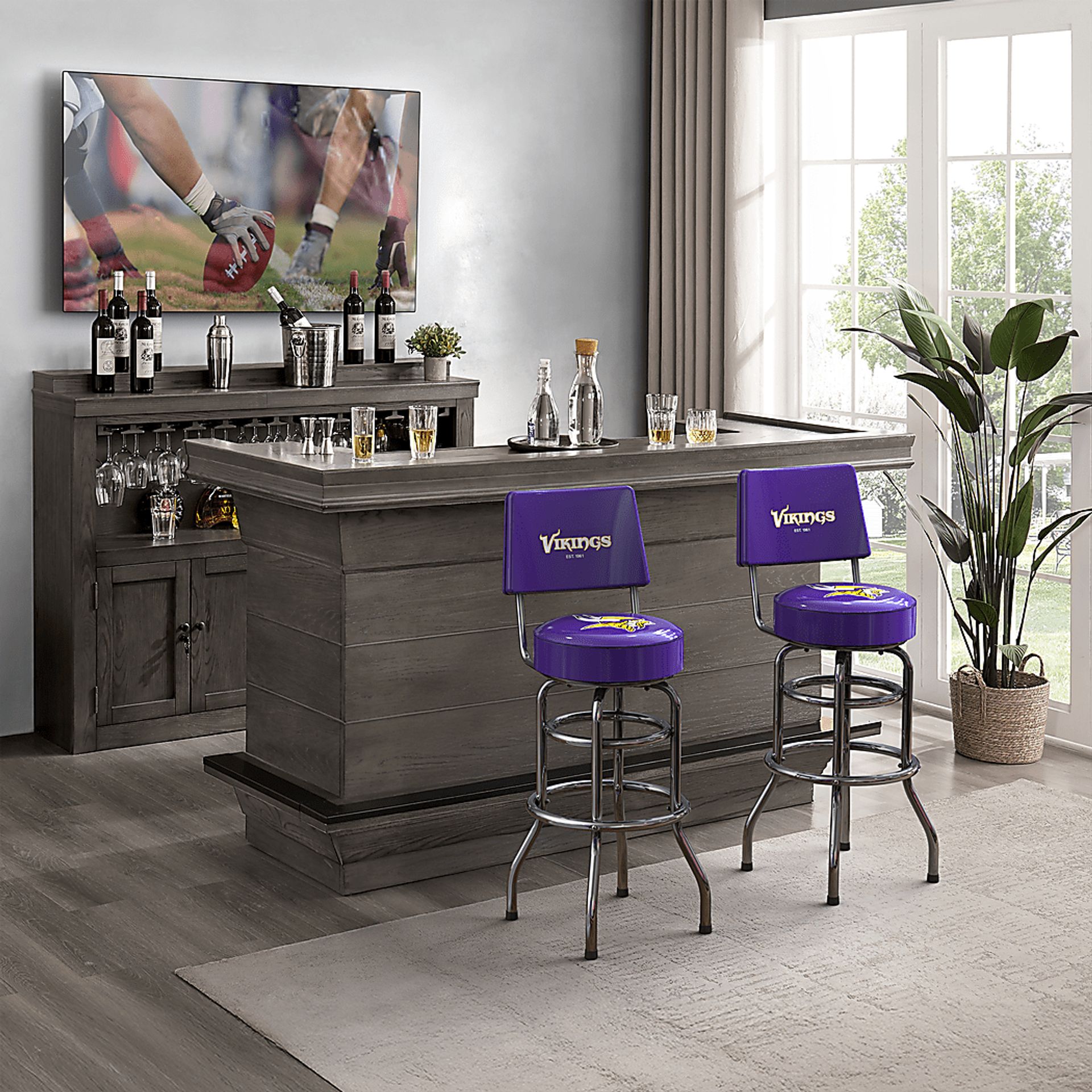 Minnestoa Vikings Purple Barstool - Image 2