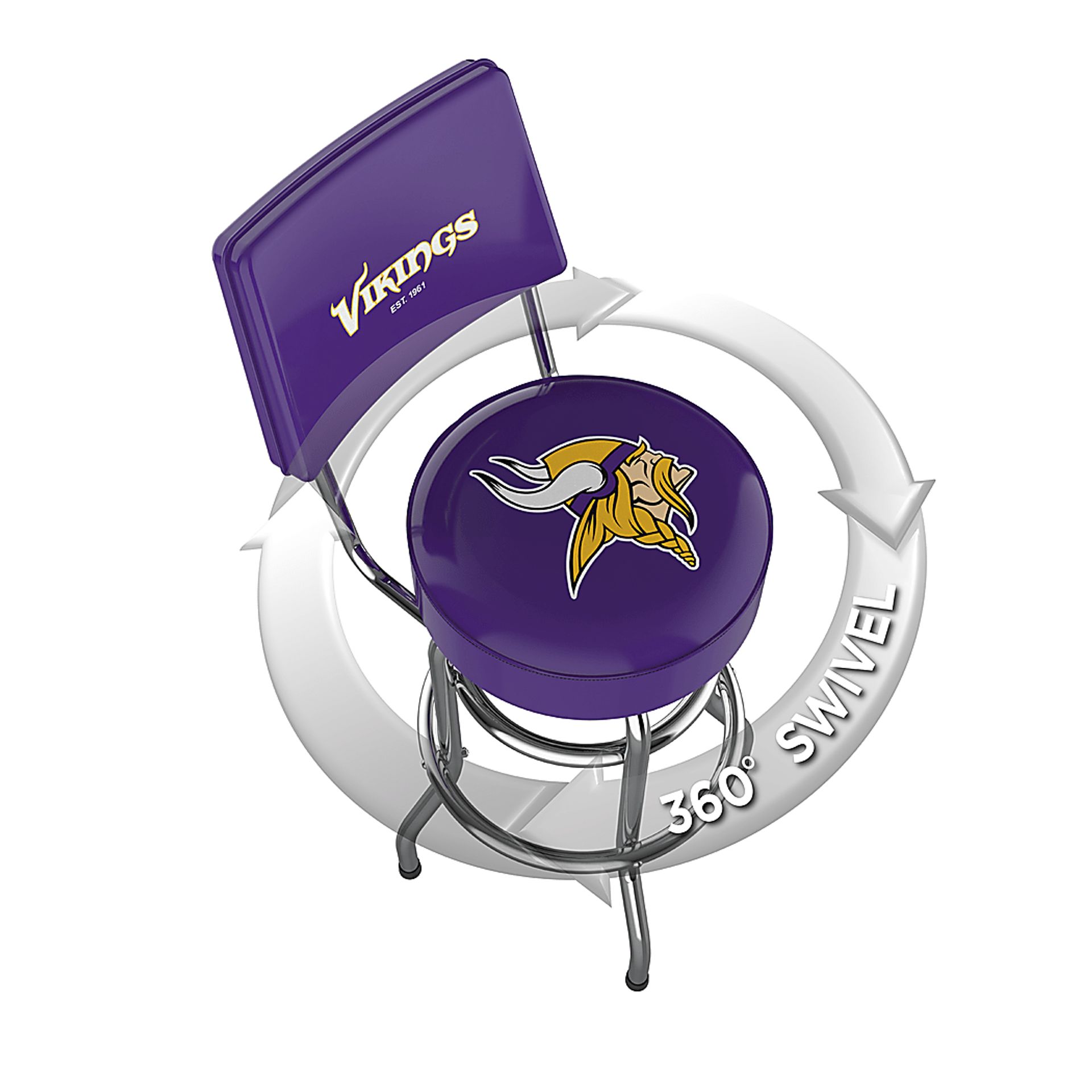 Minnestoa Vikings Purple Barstool - Image 3
