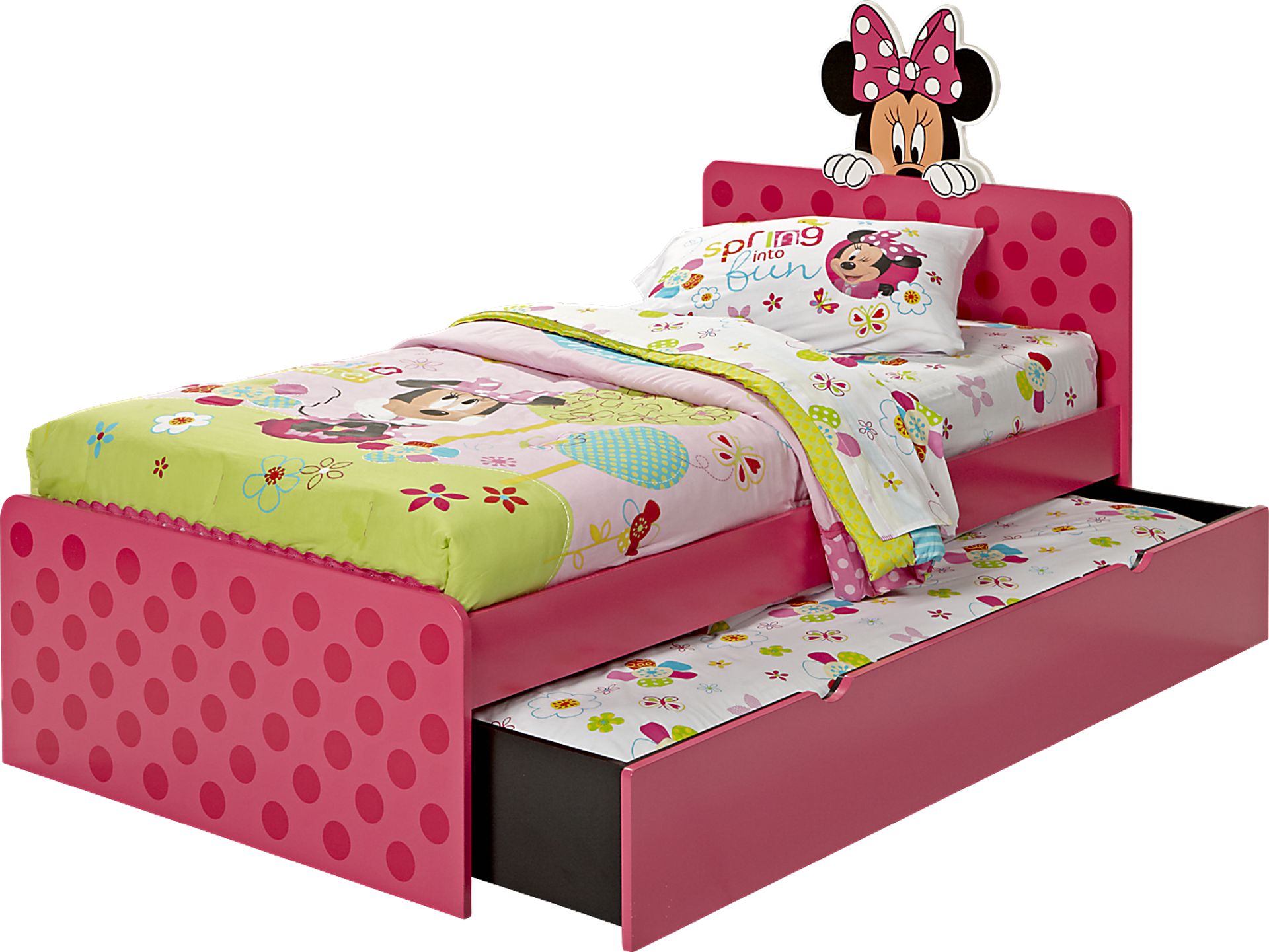 Disney Minnie Mouse Pink Colors 4 Pc Twin Bed