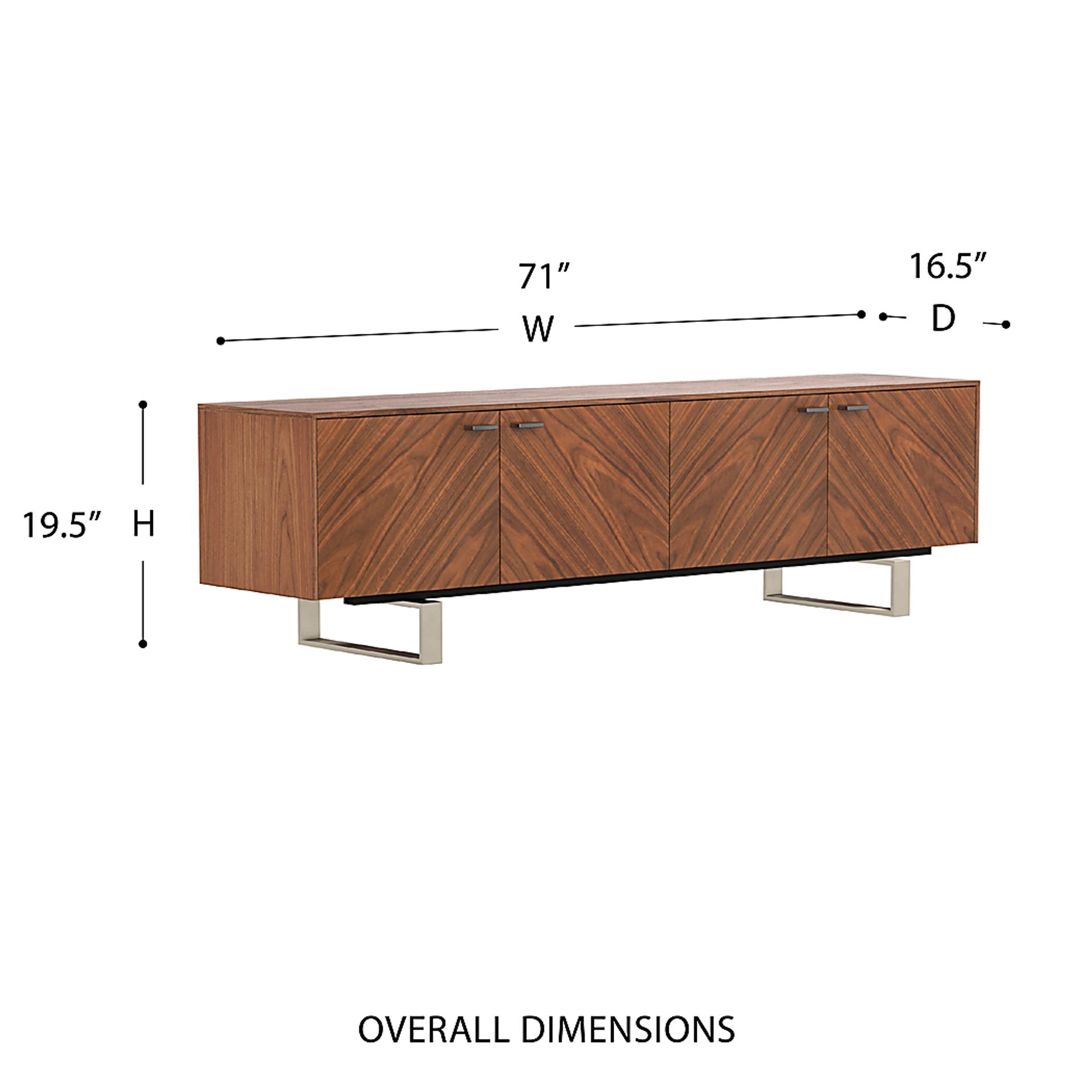 Minno Walnut 71in. Console Table - Image 5