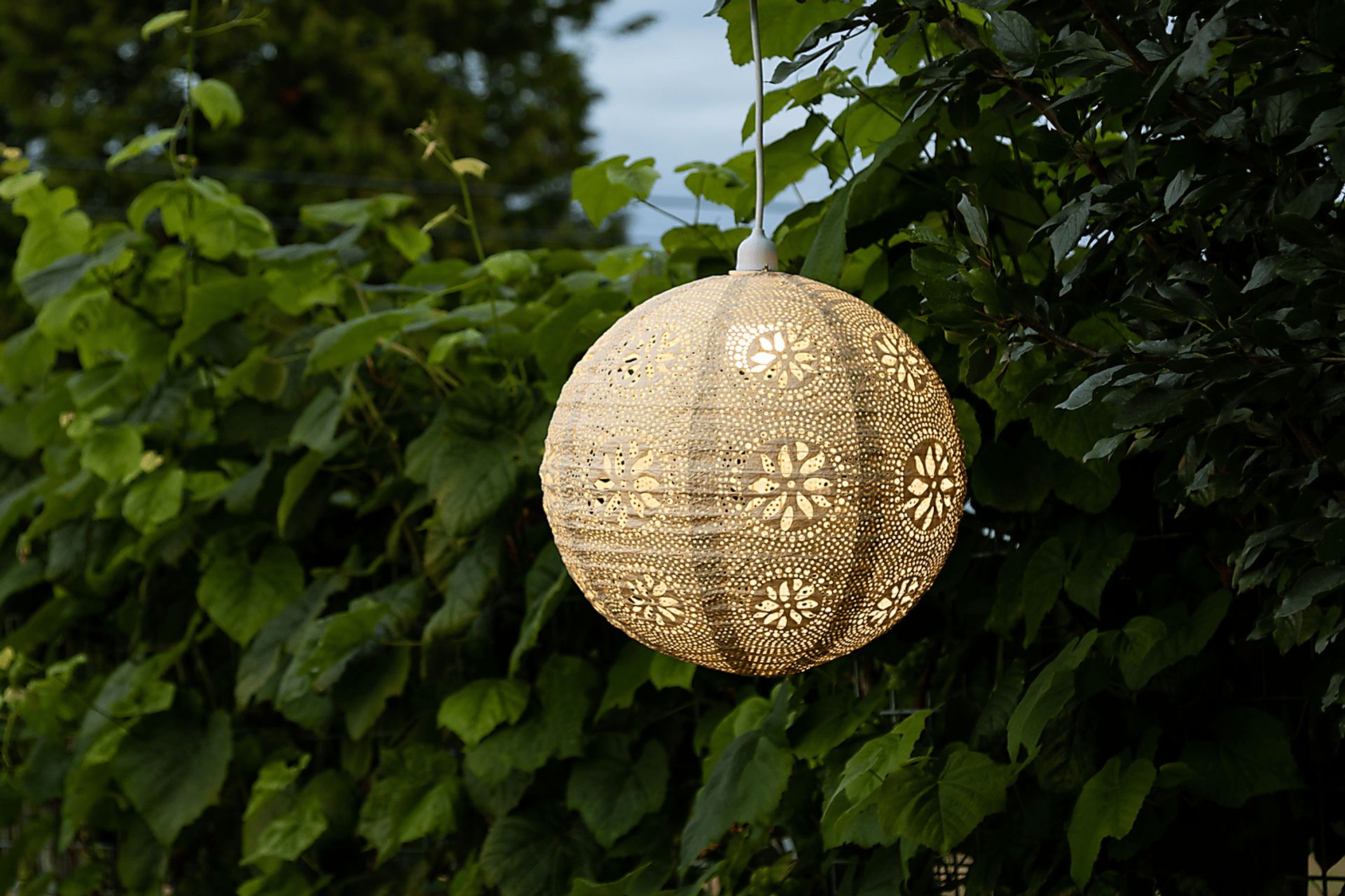 Mino Oaks Outdoor Cream Lantern - Image 6