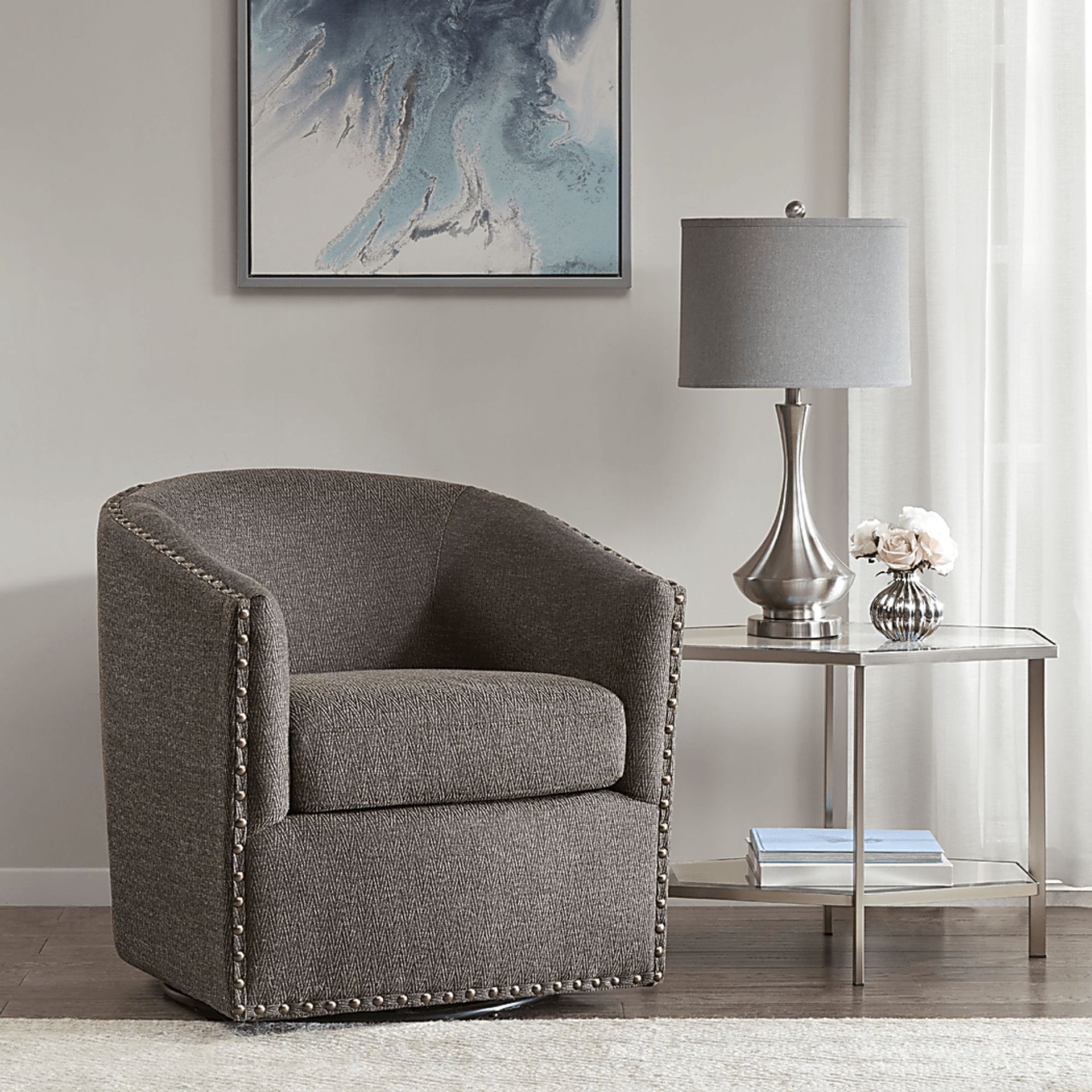 Minturn Brown Accent Swivel Chair - Image 5