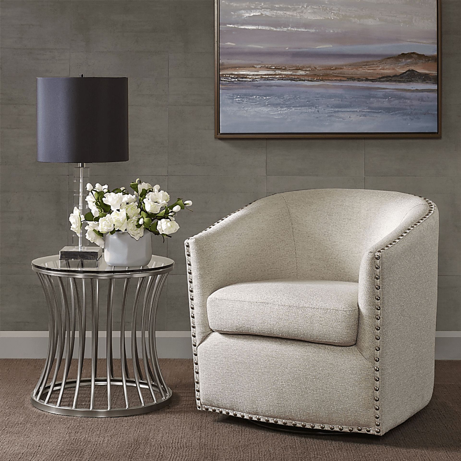Minturn Natural Accent Swivel Chair - Image 5