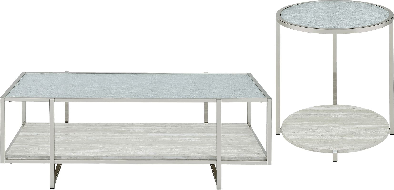 Mirage Silver 2 Pc Table Set