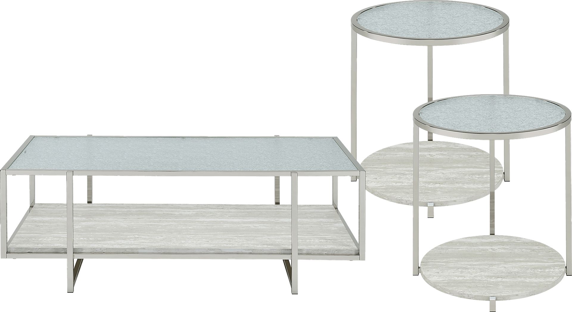 Mirage Silver 3 Pc Table Set - Image 1