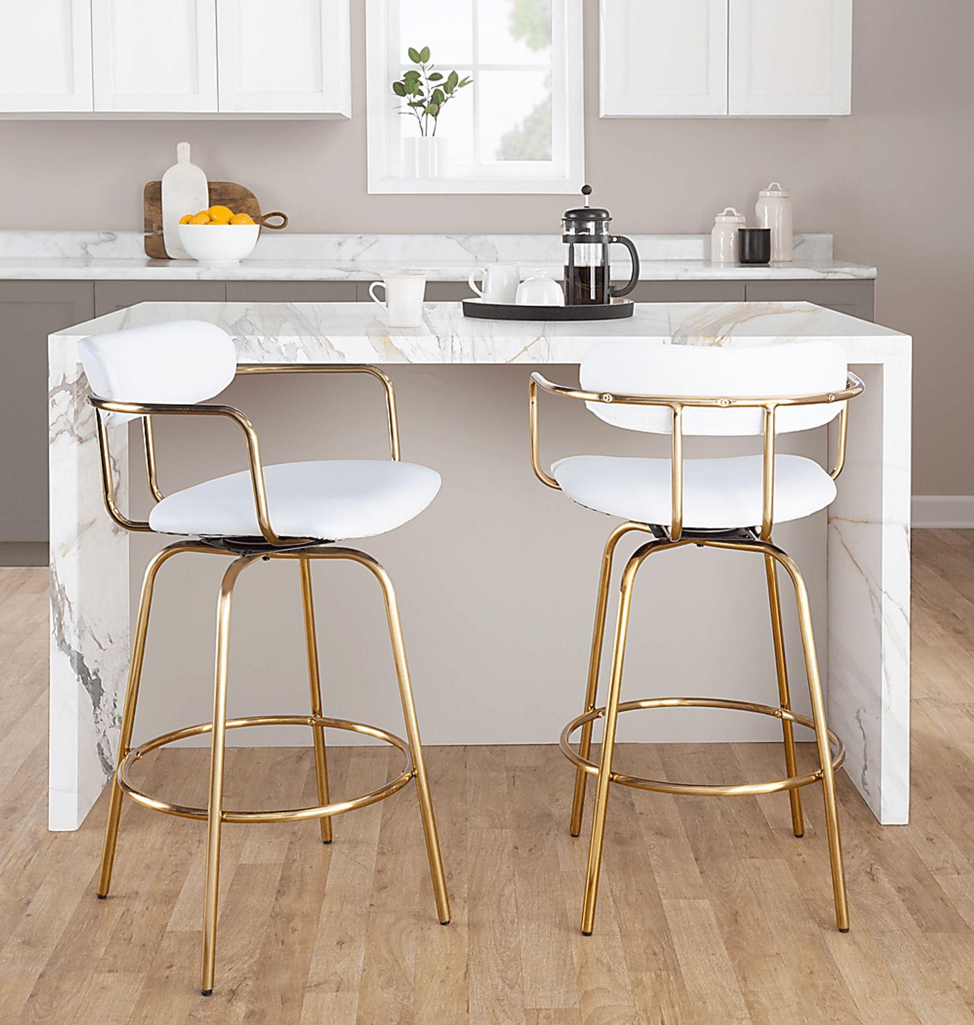 Mirahill I White Counter Height Stool, Set of 2 - Image 2