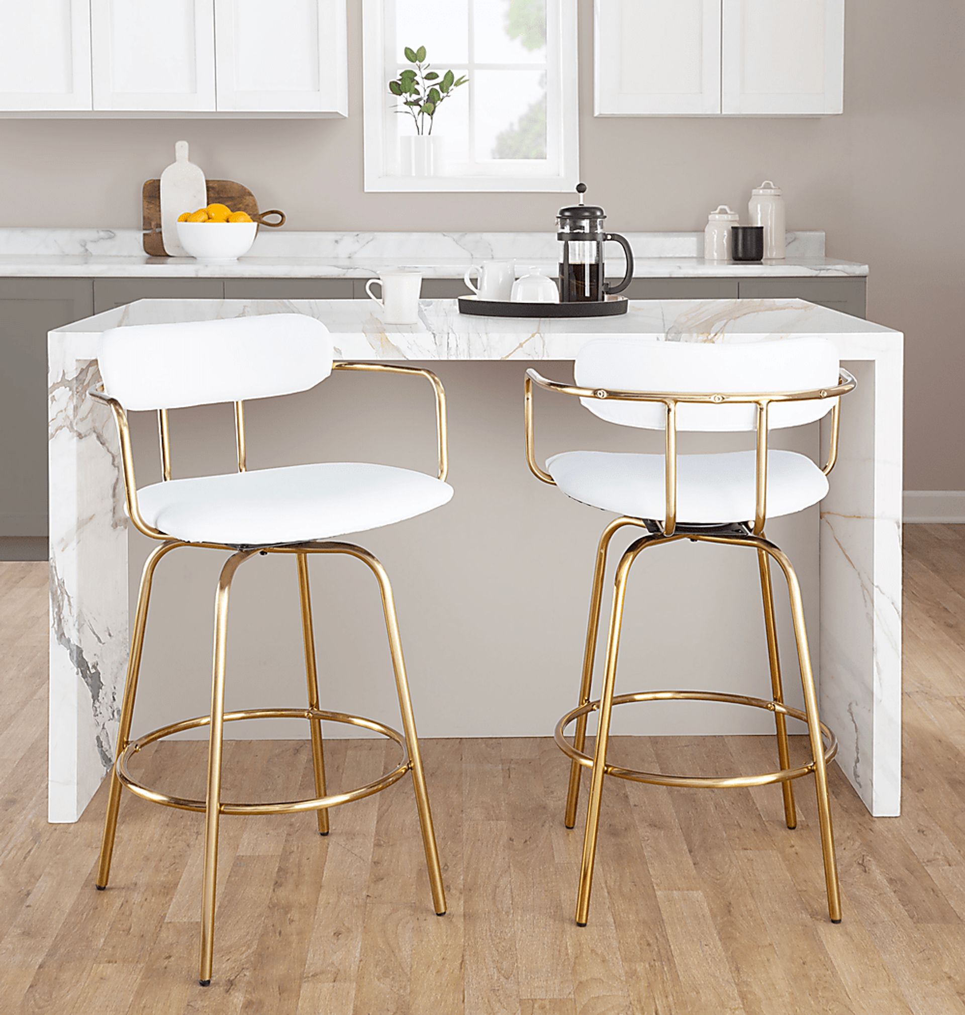 Mirahill I White Counter Height Stool, Set of 2 - Image 4