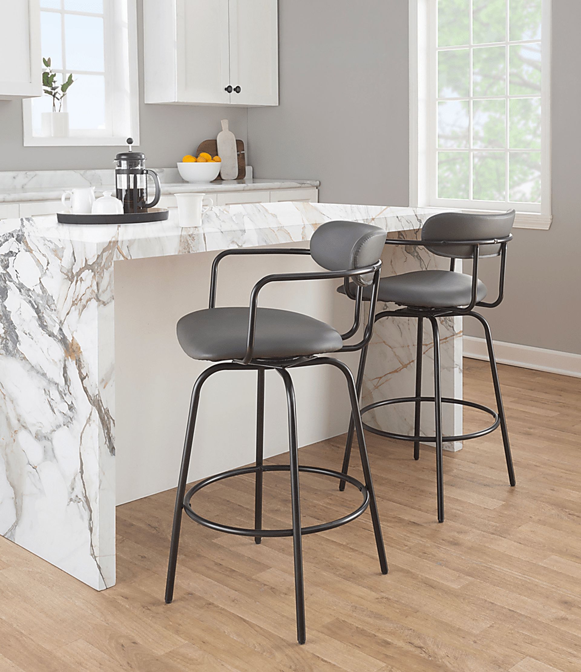 Mirahill II Gray Counter Height Stool, Set of 2 - Image 4