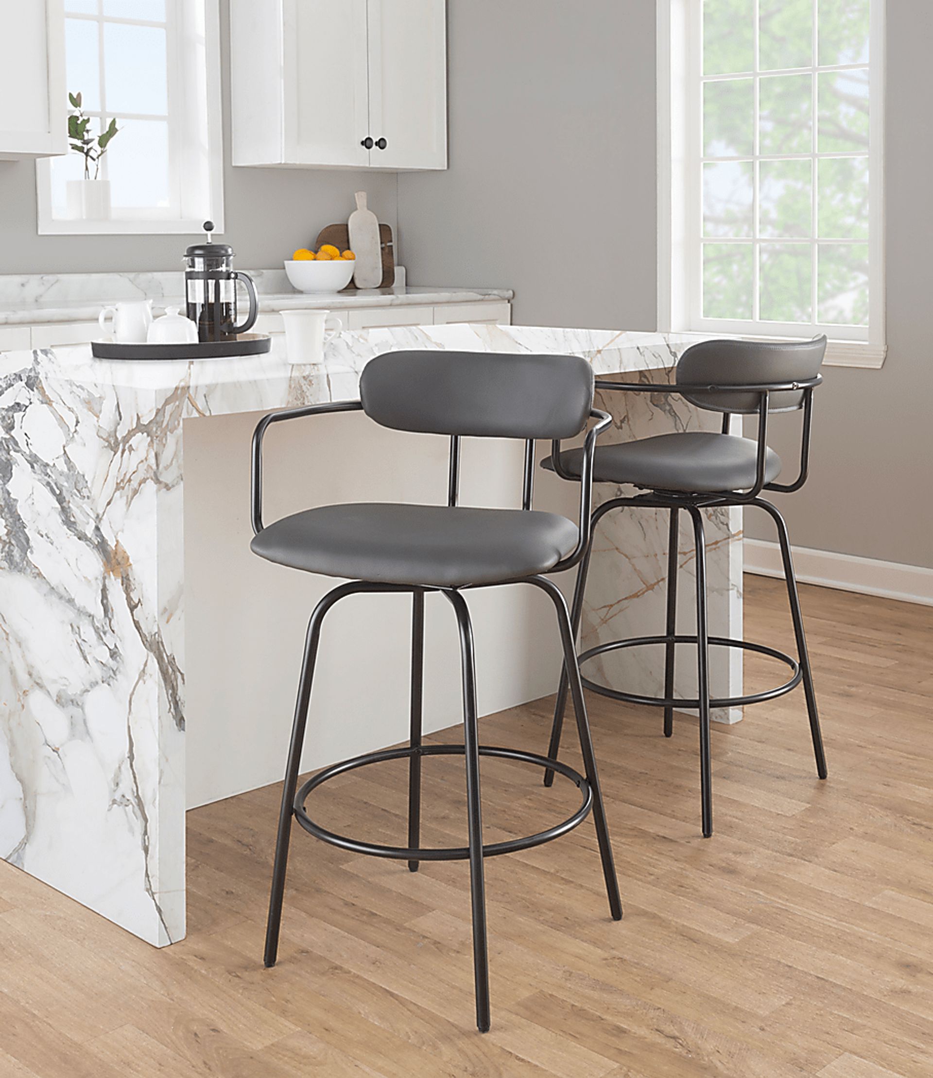 Mirahill II Gray Counter Height Stool, Set of 2 - Image 5