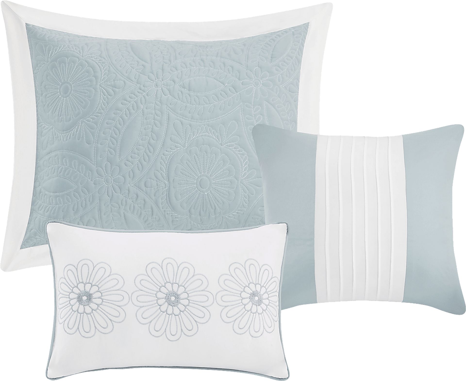 Miral Blue 5 Pc Queen Bed Sheet Set - Image 3