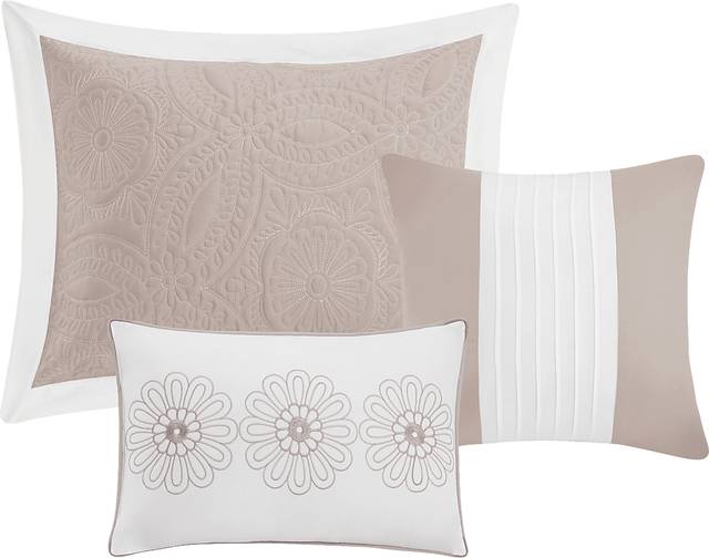 Miral Khaki 5 Pc Queen Bedspread Set - Thumbnail - Image 3