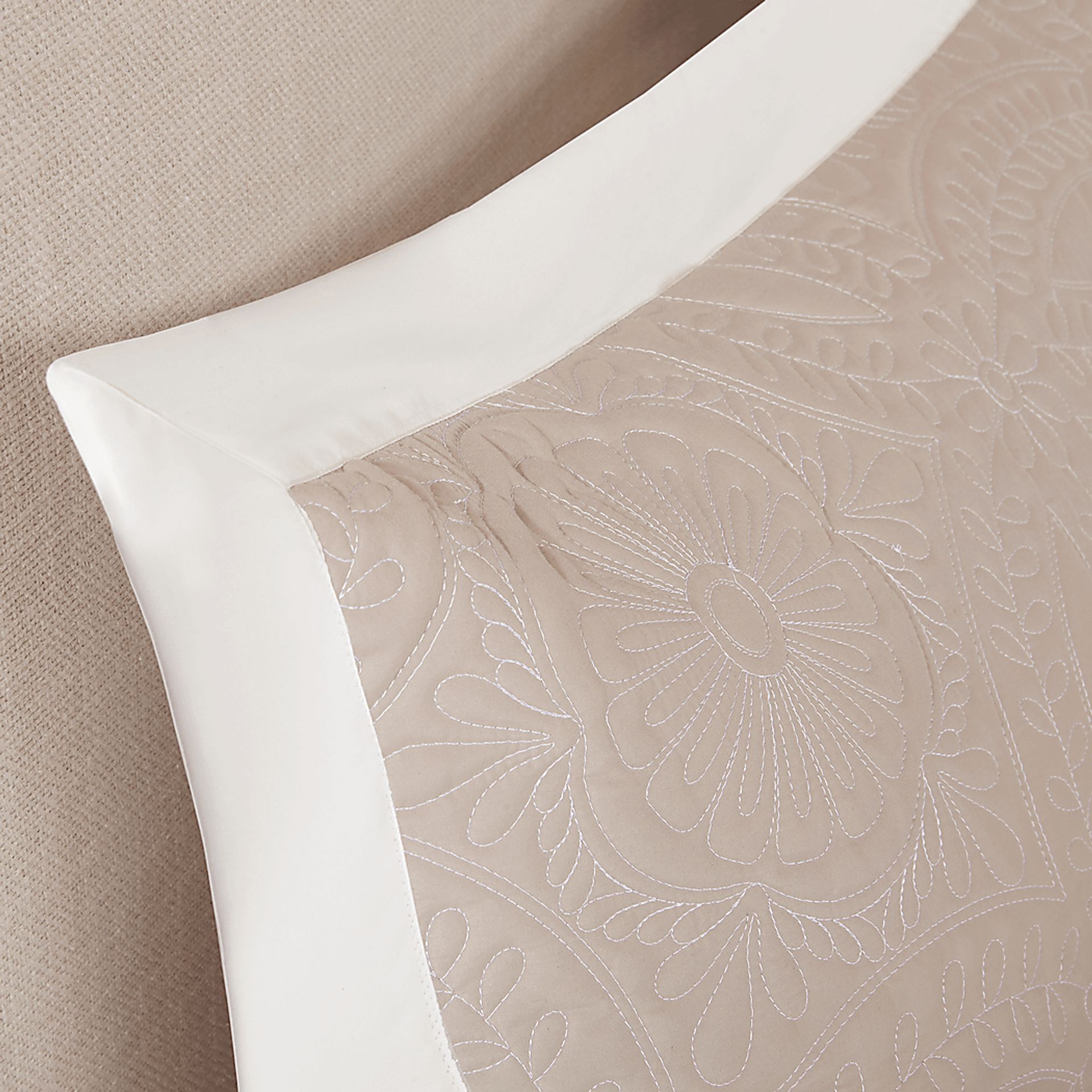 Miral Khaki 5 Pc Queen Bedspread Set - Image 4