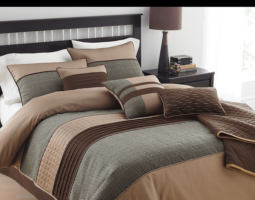 Mirdul Brown 7 Pc King Comforter Set