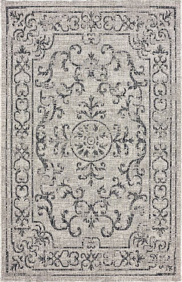 Mirele Black 7' x 5' Indoor/Outdoor Rug - Thumbnail - Image 1
