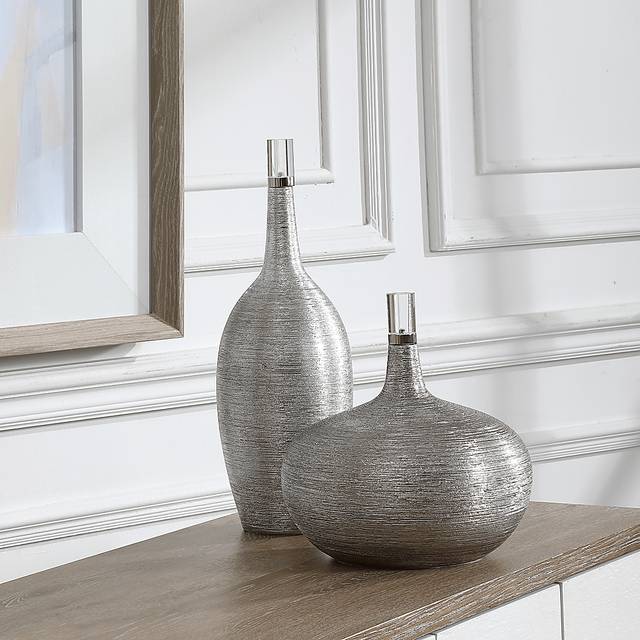 Mirelle Nickel Decor Bottle, Set of 2 - Thumbnail - Image 3