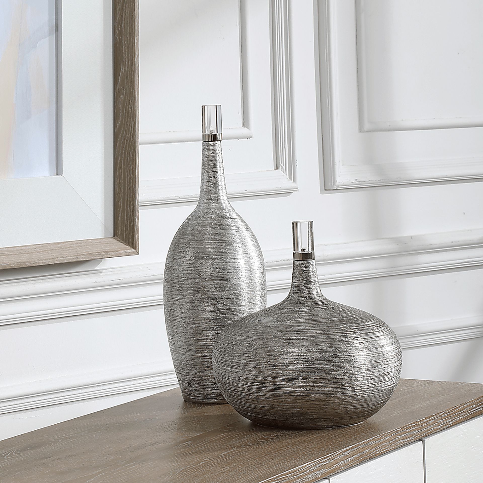 Mirelle Nickel Decor Bottle, Set of 2 - Image 3