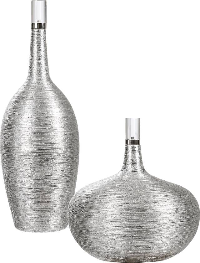 Mirelle Nickel Decor Bottle, Set of 2 - Thumbnail - Image 1