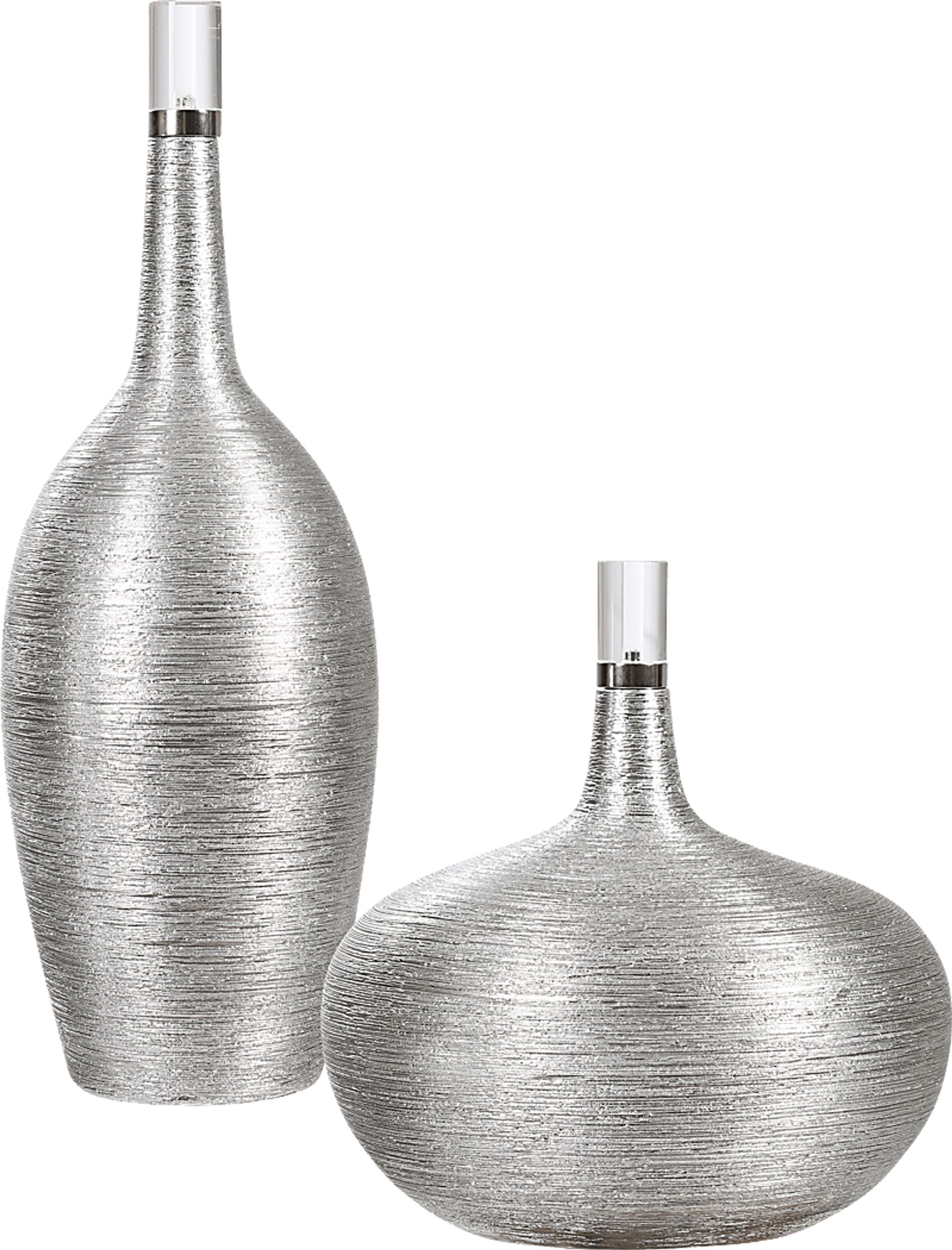 Mirelle Nickel Decor Bottle, Set of 2 - Image 1