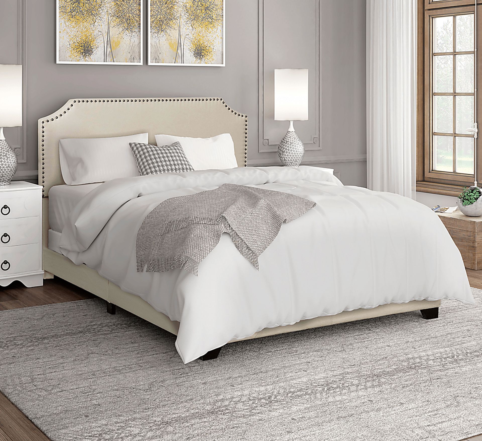 Miriam Beige Queen Bed - Image 8