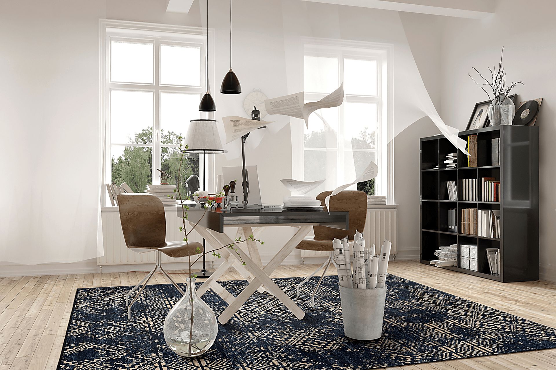Mirren Blue 5'3 x 7'7 Rug - Image 2