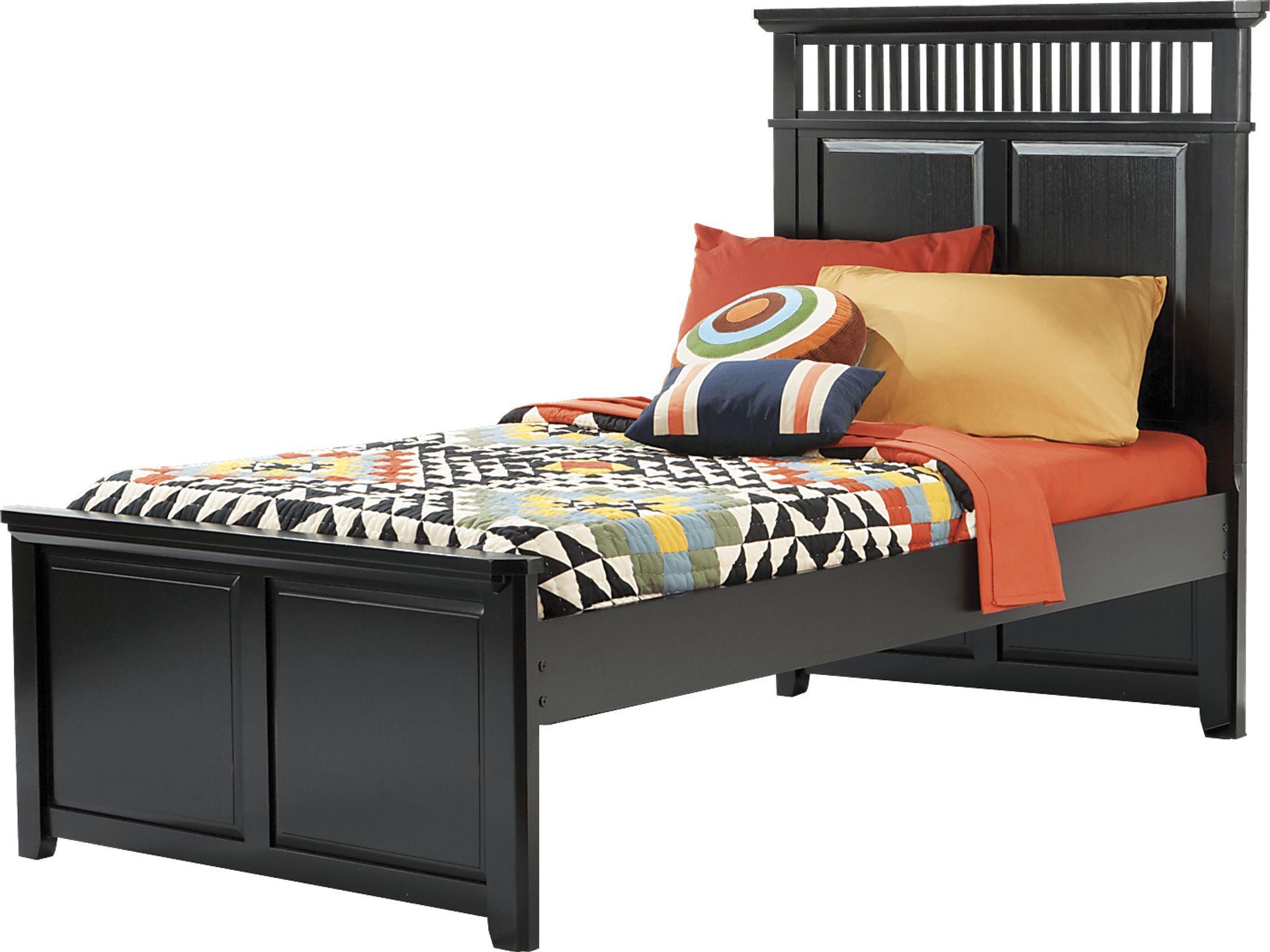 Mission Black 3 Pc Twin Panel Bed - Image 1