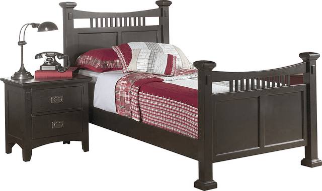 Mission Black 3 pc Twin Panel Bed - Thumbnail - Image 1