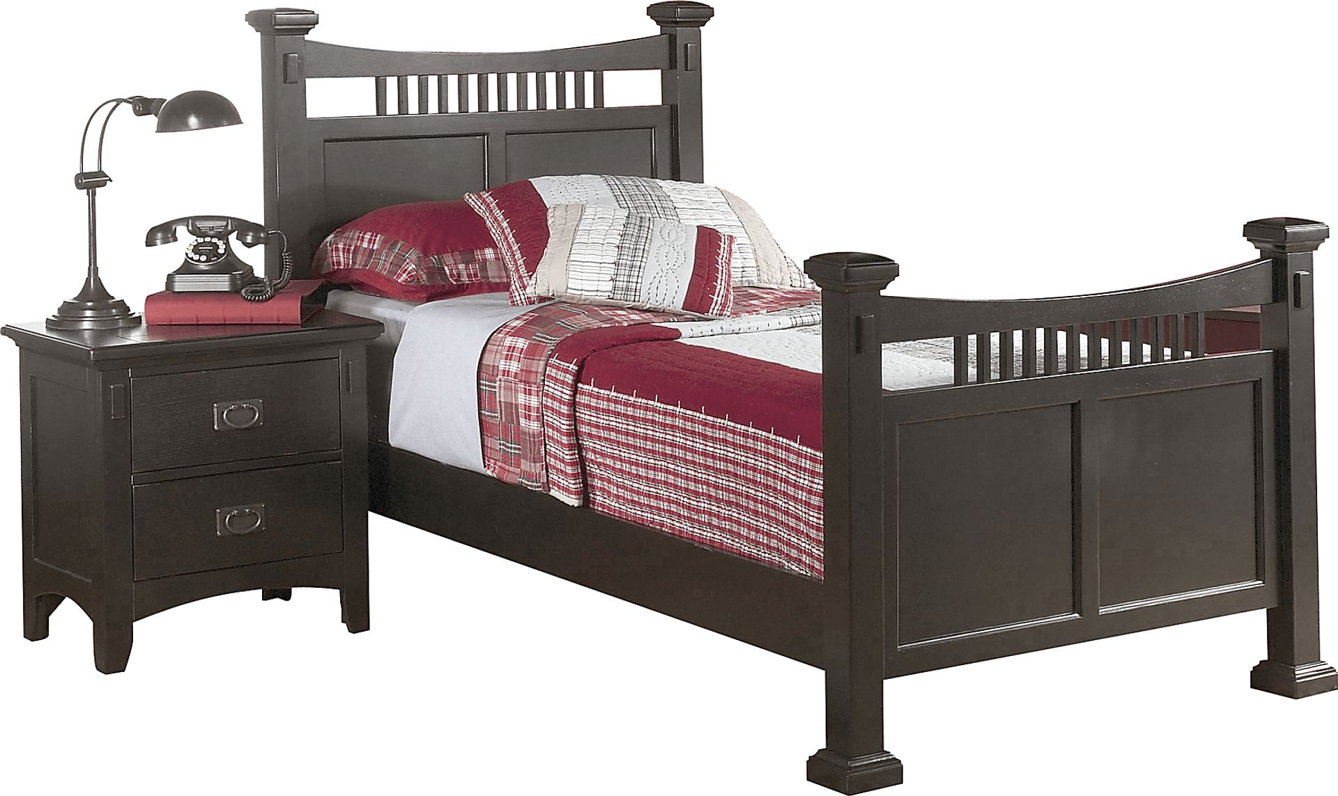 Mission Black 3 pc Twin Panel Bed - Image 1