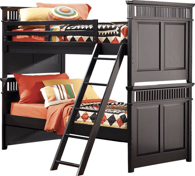 Mission Black 6 Pc Twin/Twin Bunk Bed - Thumbnail - Image 1