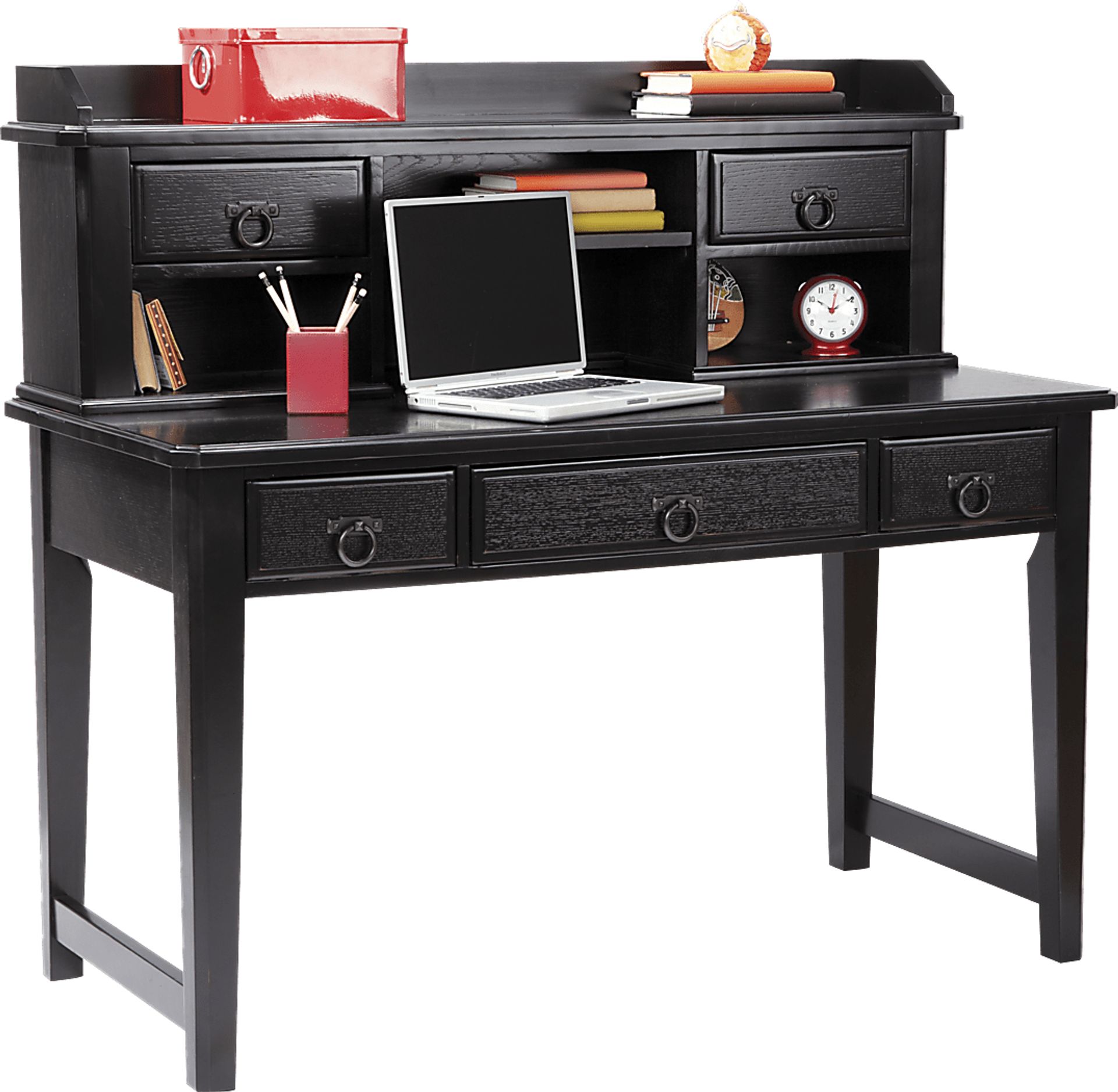 Mission Black Desk and Hutch - Image 2