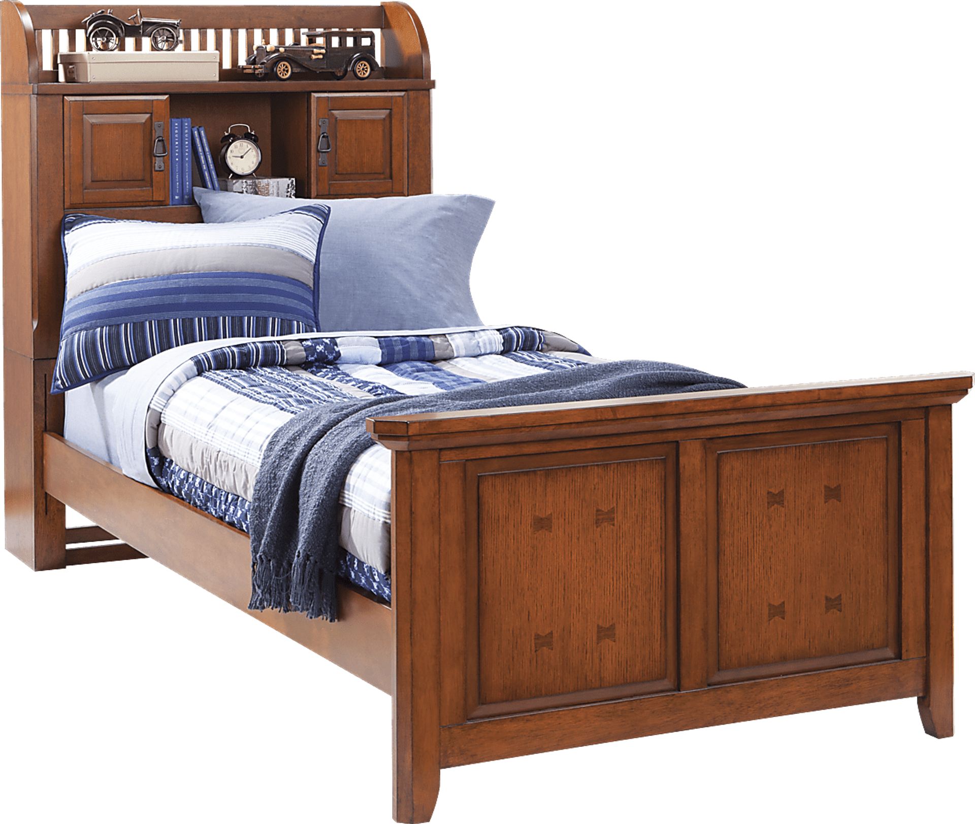 Mission Oak 3 Pc Full Bookcase Bed - Image 1