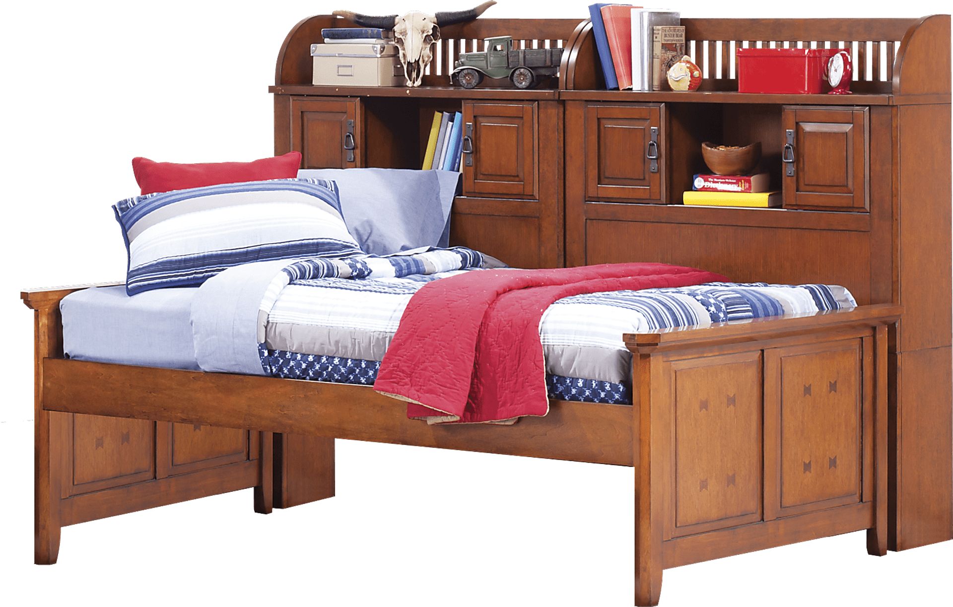 Mission Oak 5 Pc Twin Bookcase Daybed - Image 1