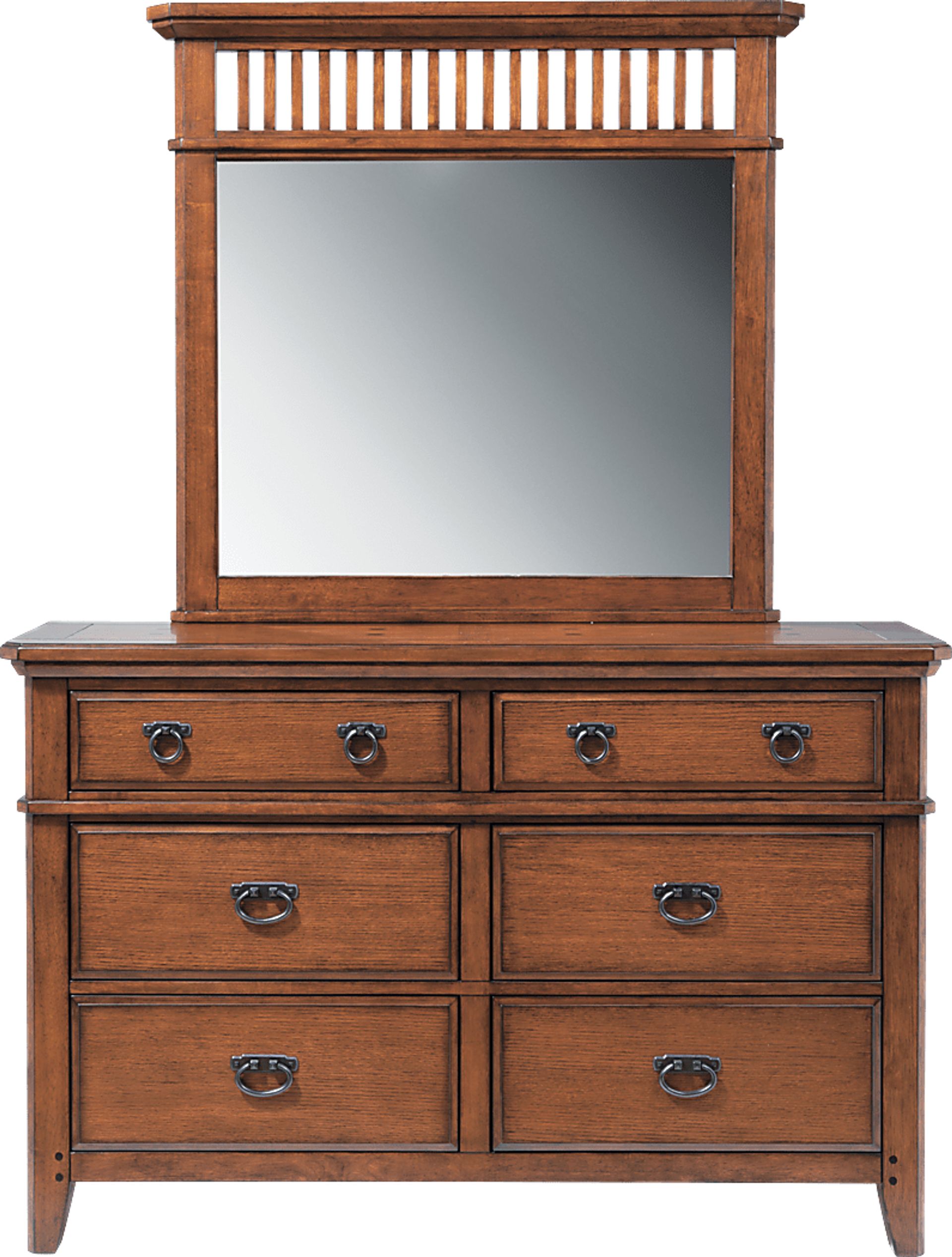 Mission Oak Dresser Mirror Set - Image 1