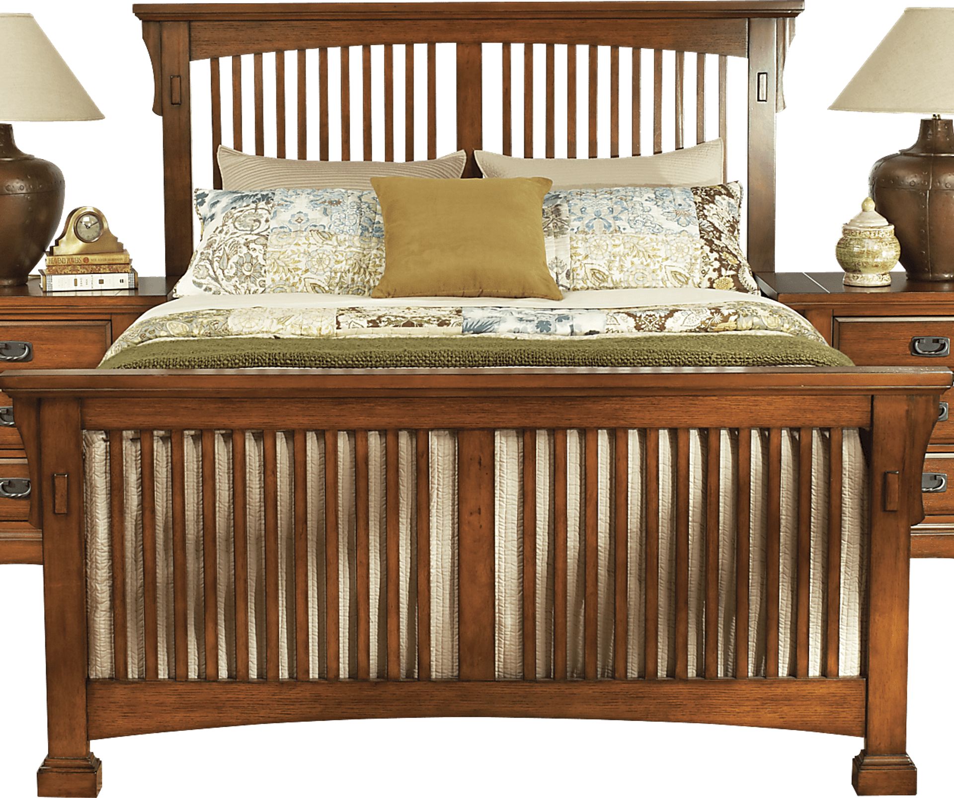 Mission Place 3 Pc Queen Slat Bed - Image 1
